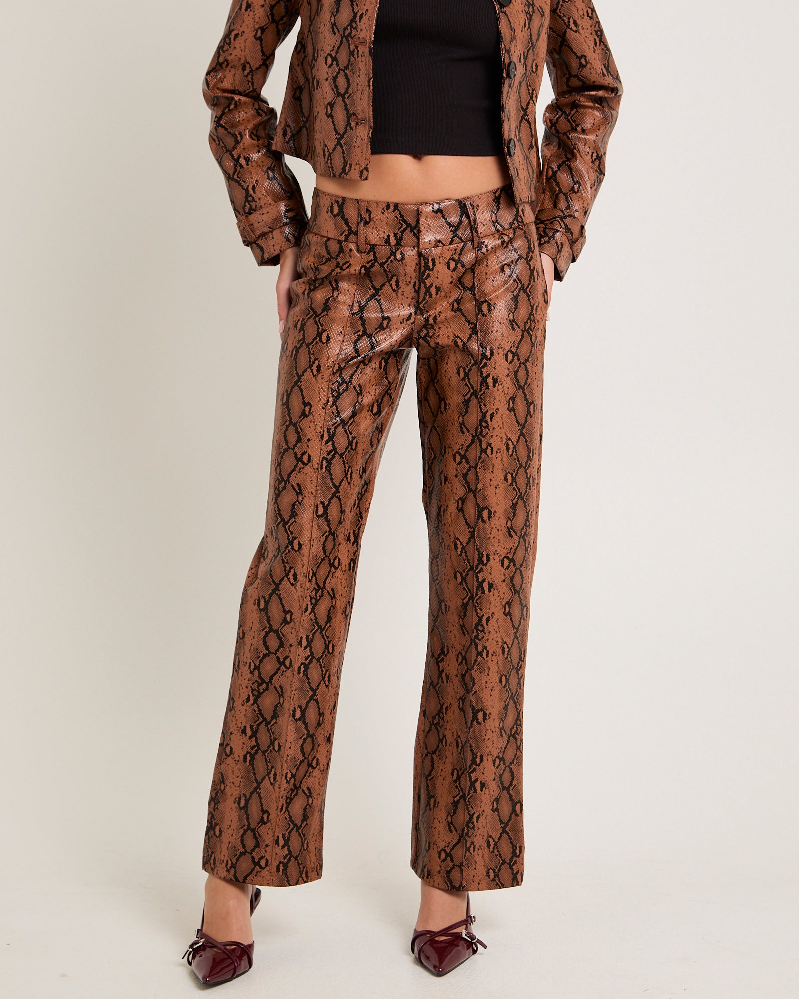 Stassy Snake Faux Leather Pants – General Pants Co.