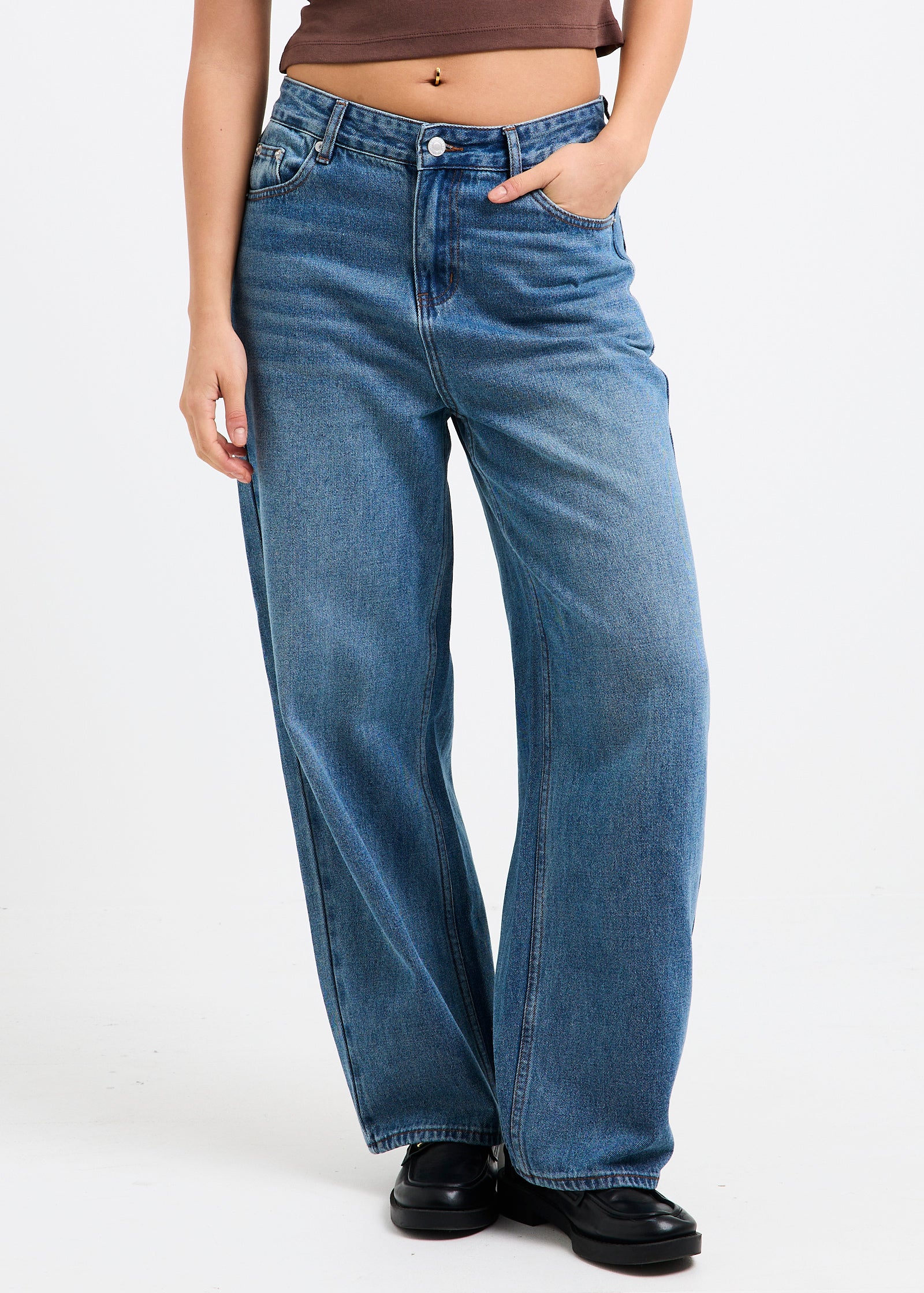 Madam Mystique Alexa Denim Ruffle Pants