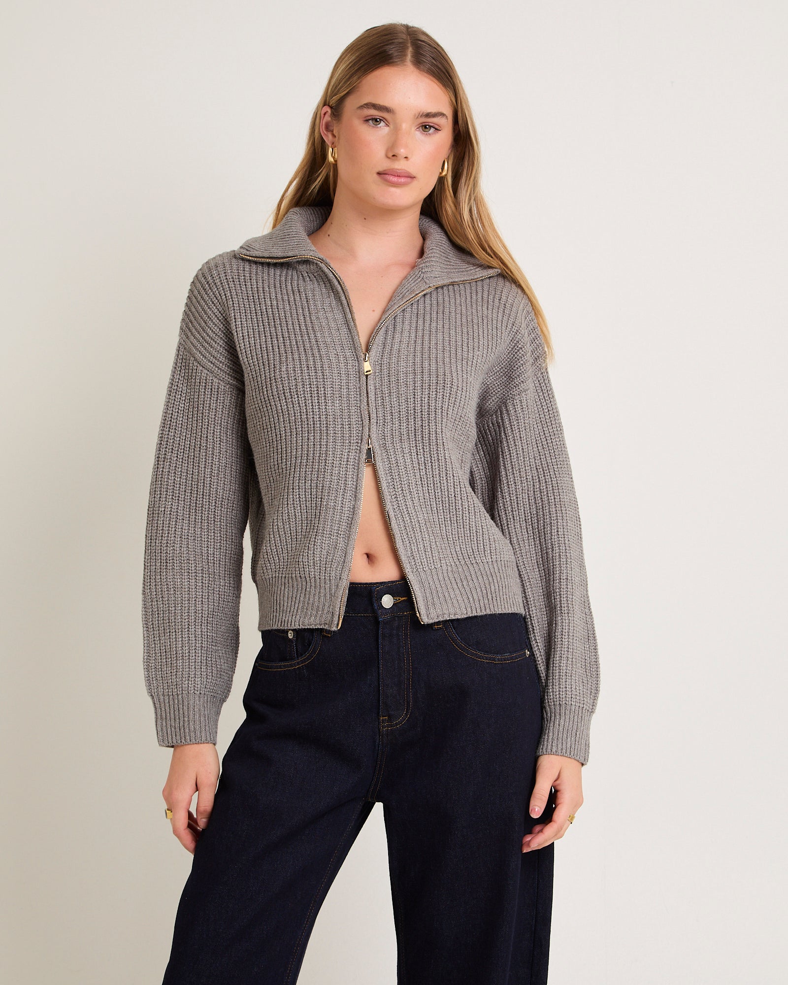 ellieカーディガン Ellie Double End Zip Longline Cardigan – General Pants Co.