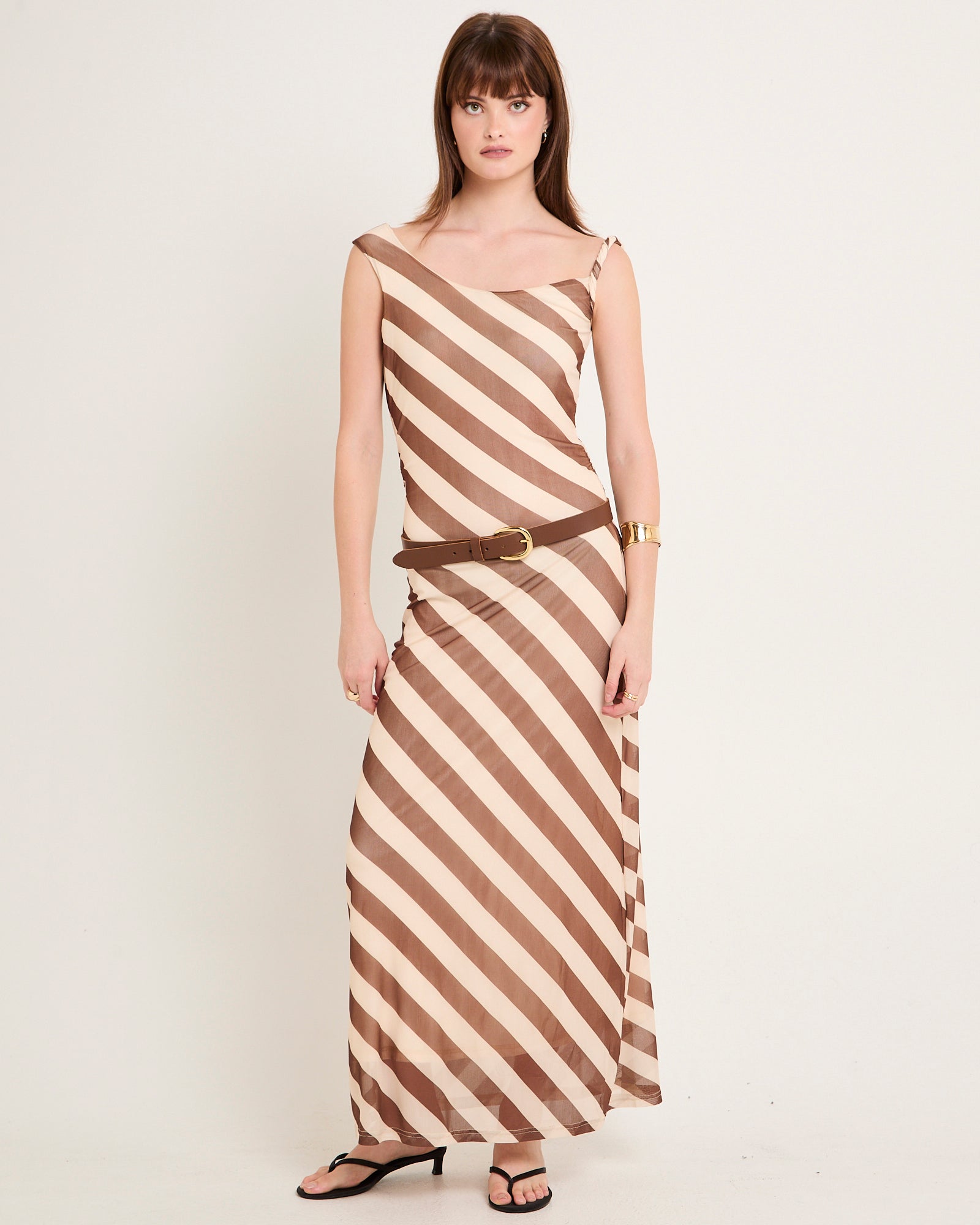 Mesh Stripe Maxi Dress – General Pants Co