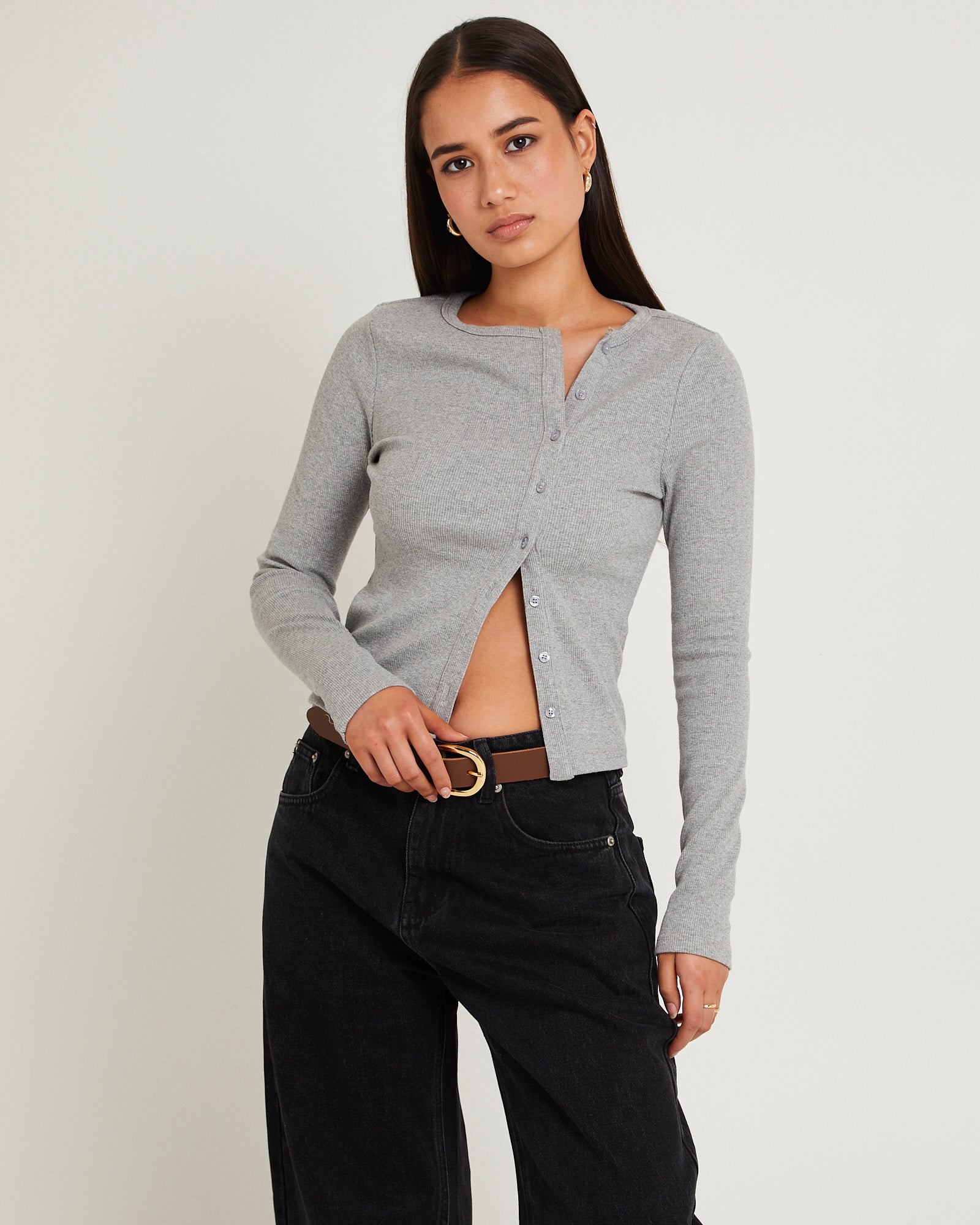 Maddy Button Asymmetric Top – General Pants Co.