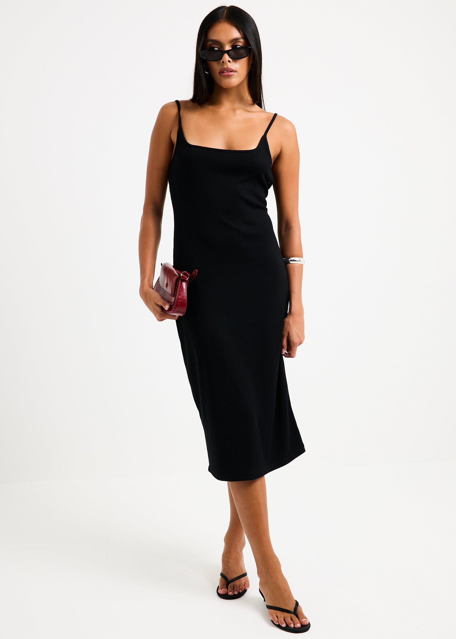 Straight Neck Midi Dress  General Pants Co.