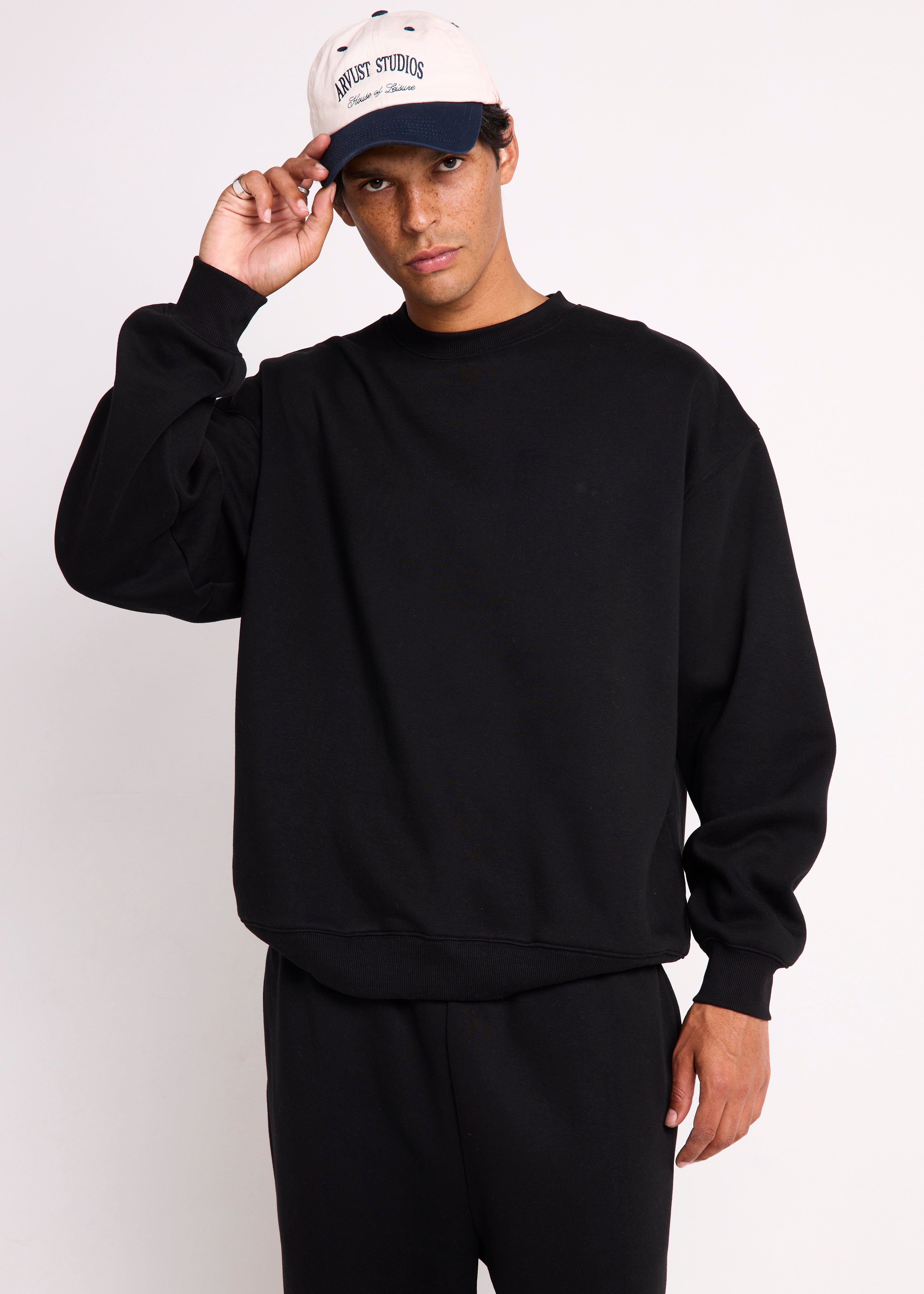 Long Sleeve Mens Oversized Crewneck Sweatshirt Men's Heavyweight