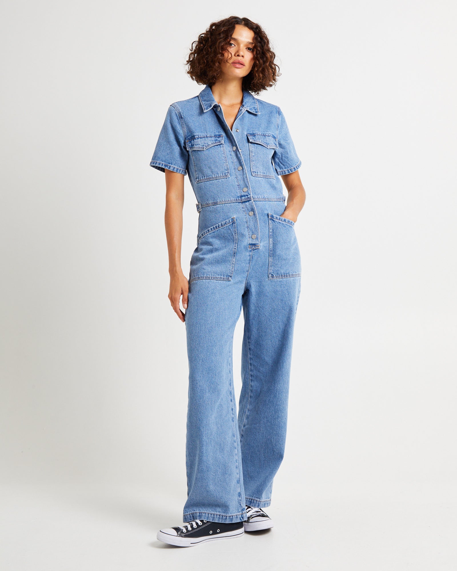 Coverall Ada Denim Jumpsuit Light Vintage – General Pants Co.