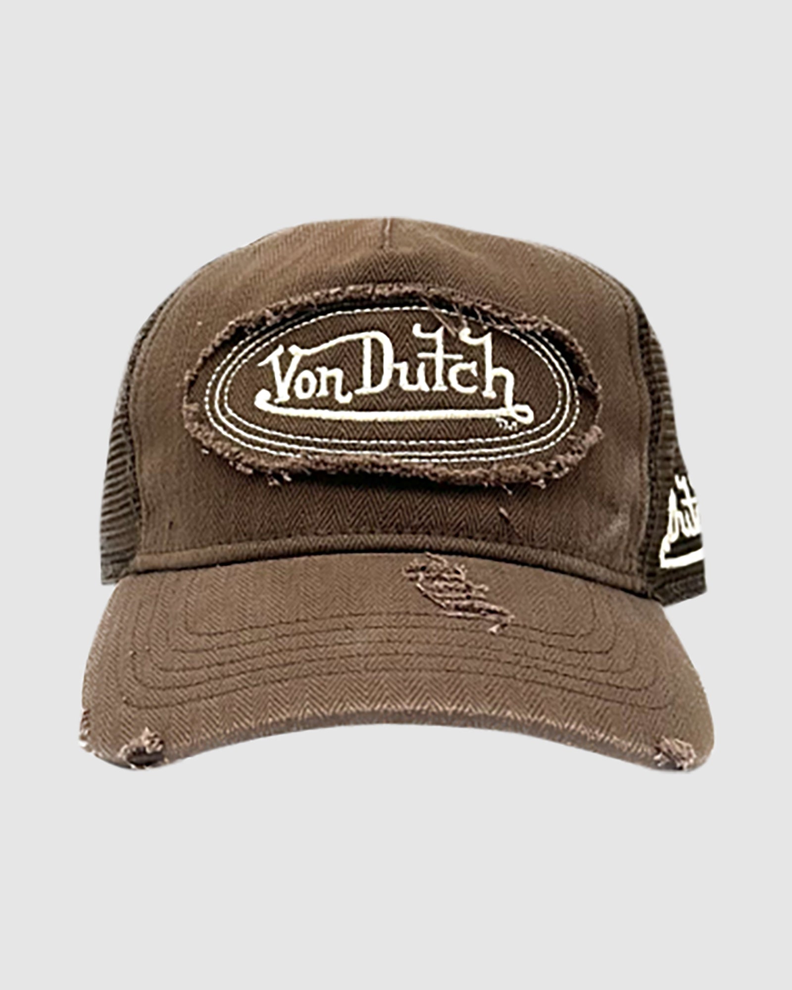 Unisex Trucker Hat Heringbone Dark Taupe – General Pants