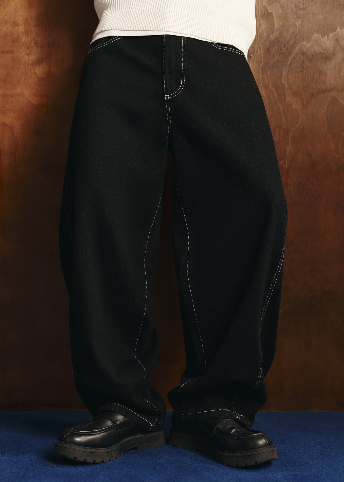 Company Baggy Denim Jeans SILVER BLACK