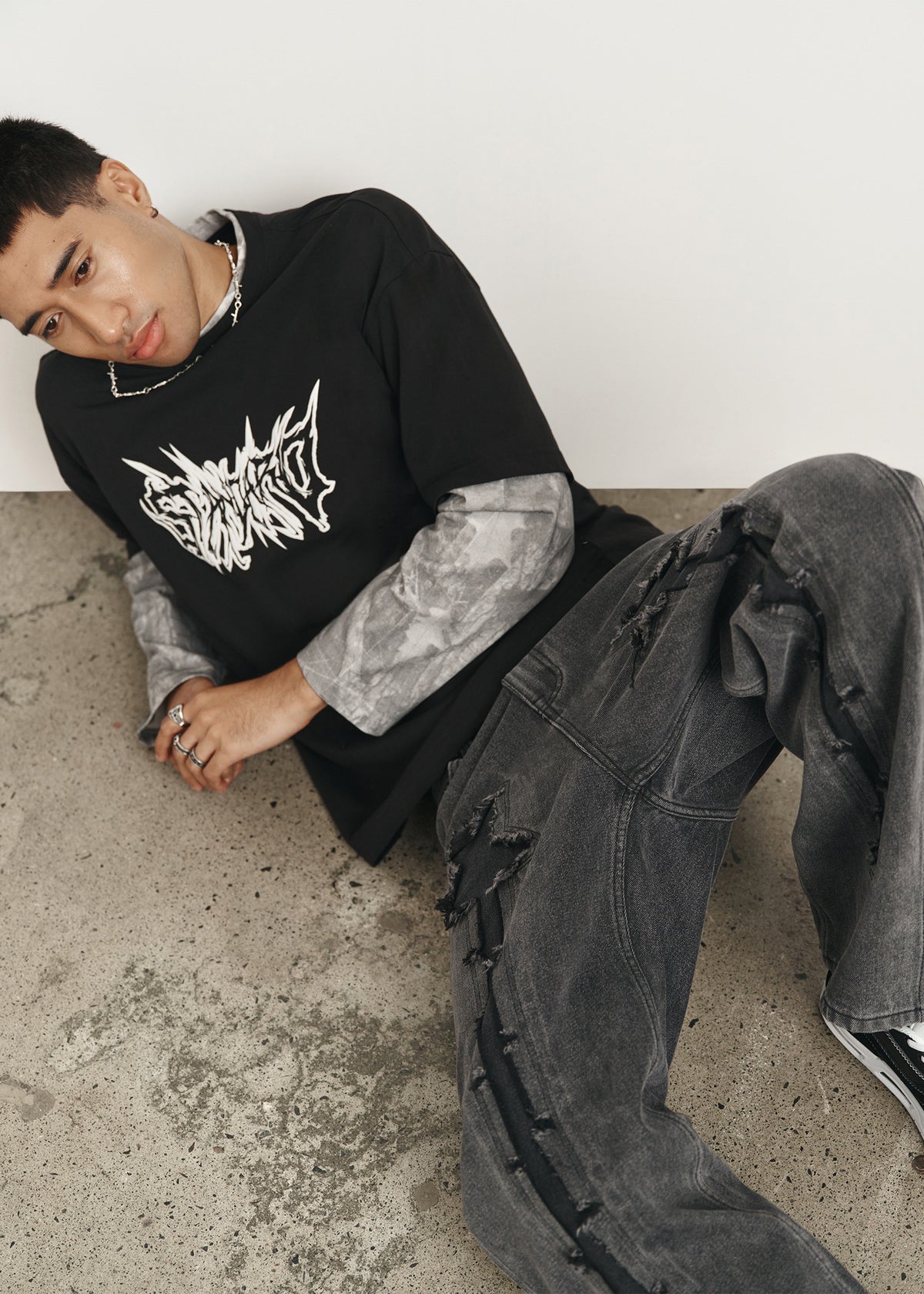Whipp Double Layer Shirt BLACK