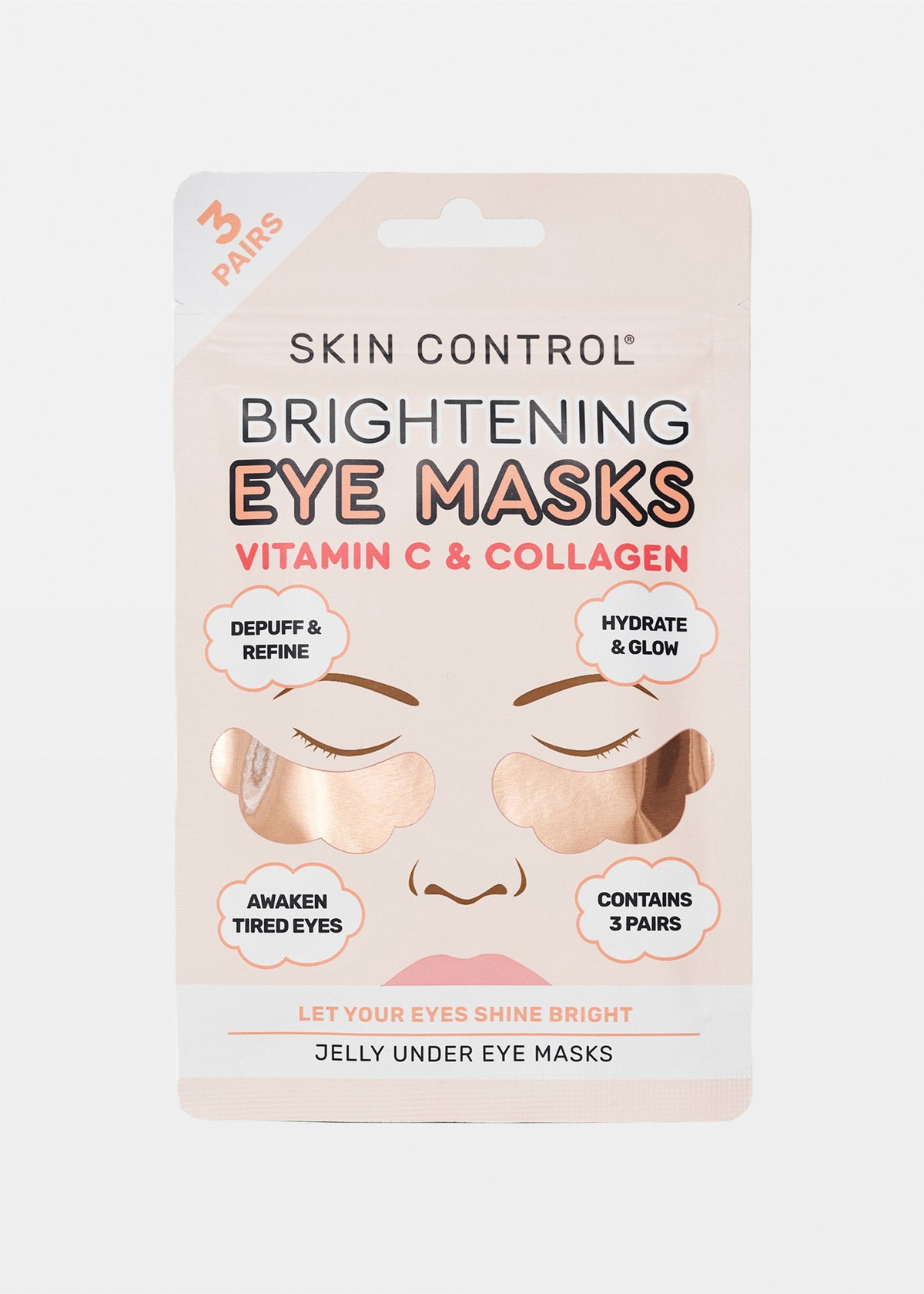 Skin Control Brightening Eye Masks 6Pk ASSORTED