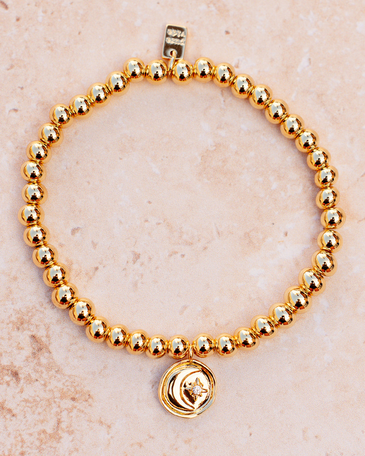 Moon Metal Stretch Gold Bracelet GOLD
