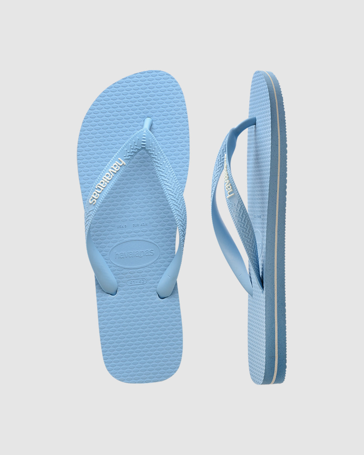 Rubber Logo Thongs LIGHT BLUE/WHITE