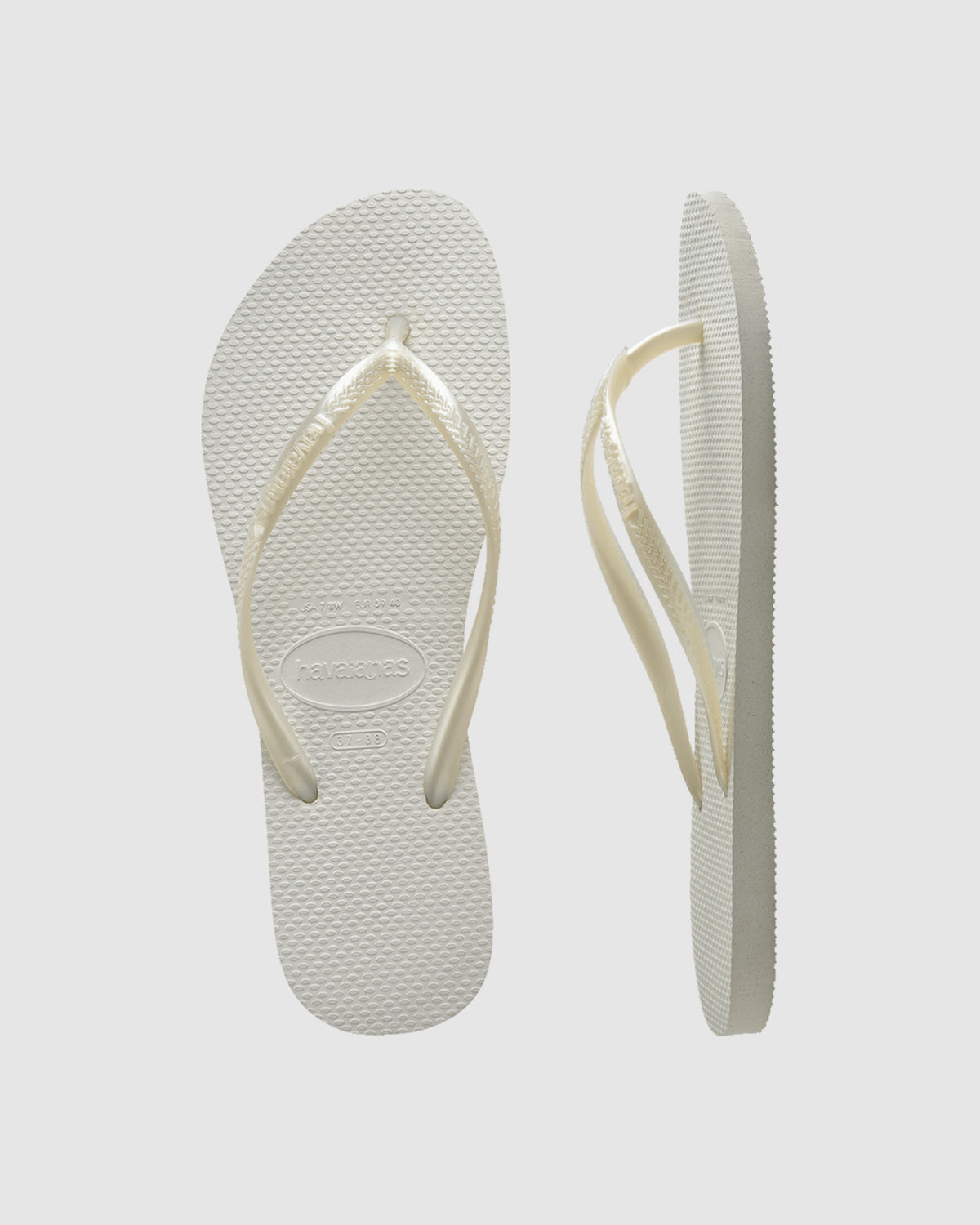 Slim Metallic Thongs WHITE