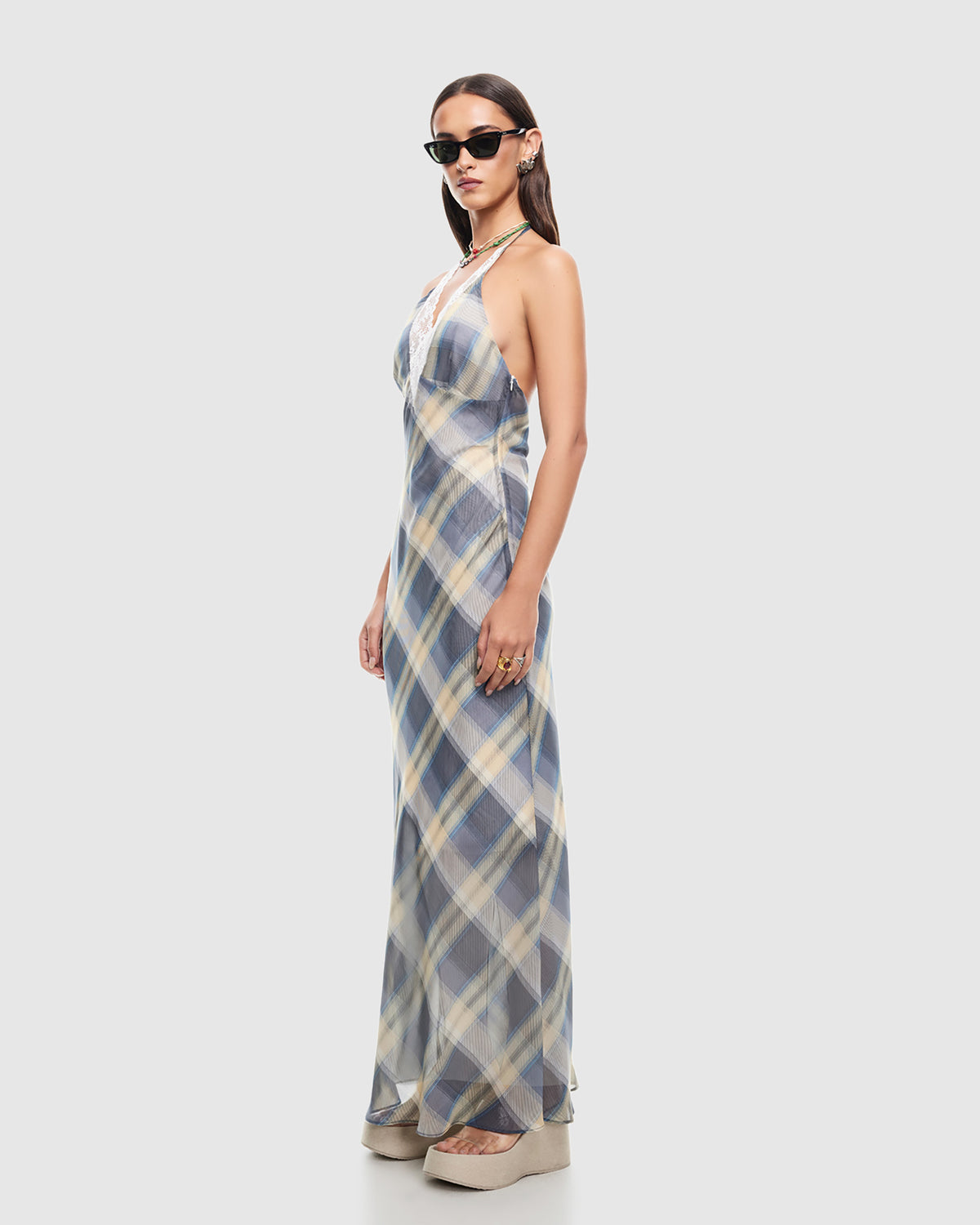 Shoreline Maxi Dress BLUE CHECK
