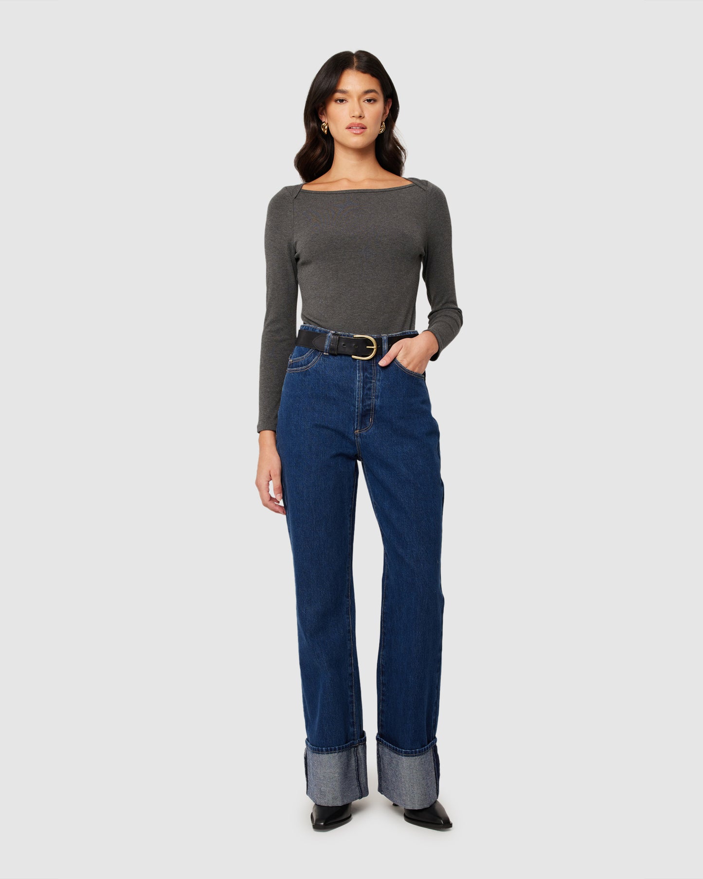Stevie Relaxed Denim Jeans Deep Blue