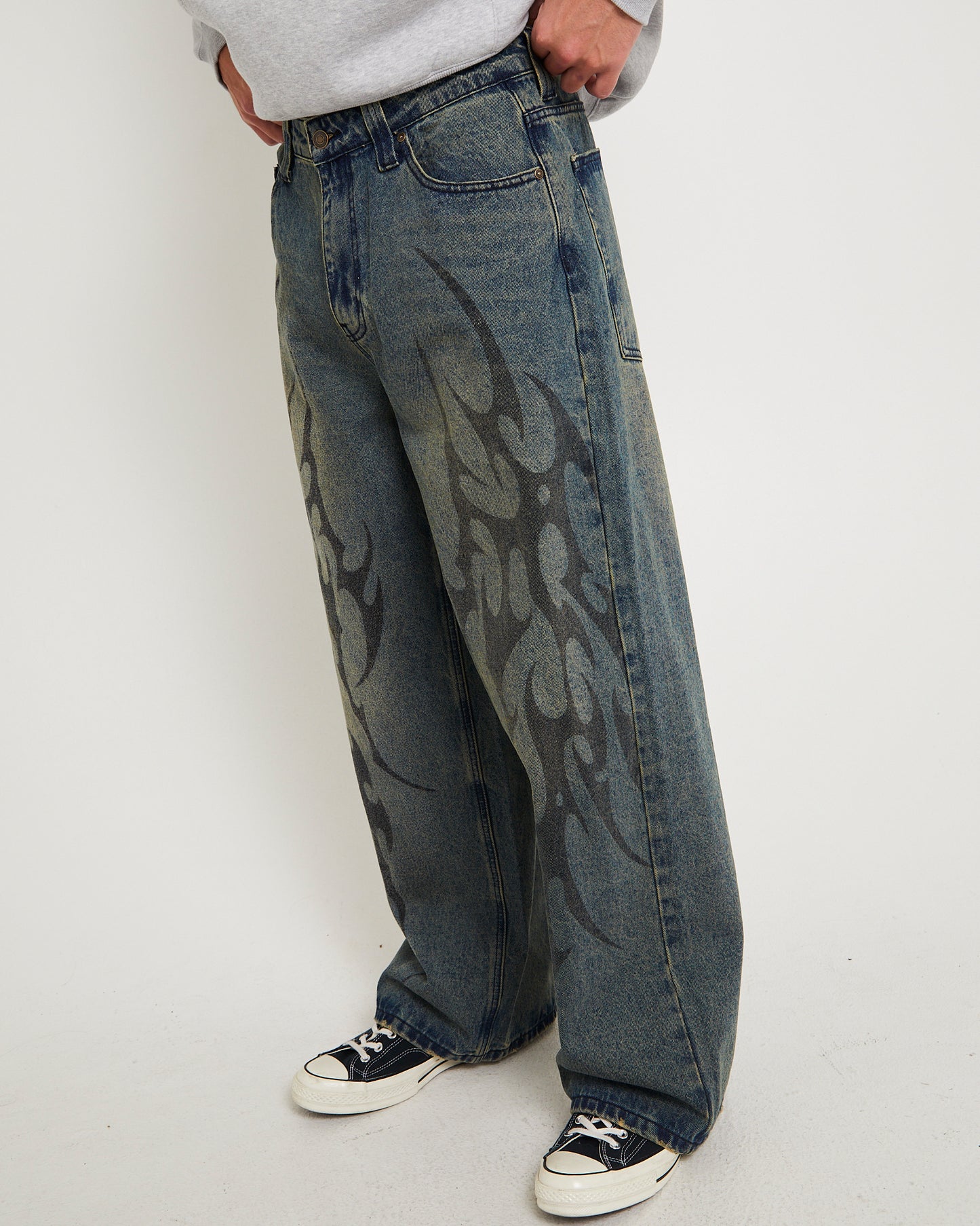 Fluid Baggy Denim Jeans