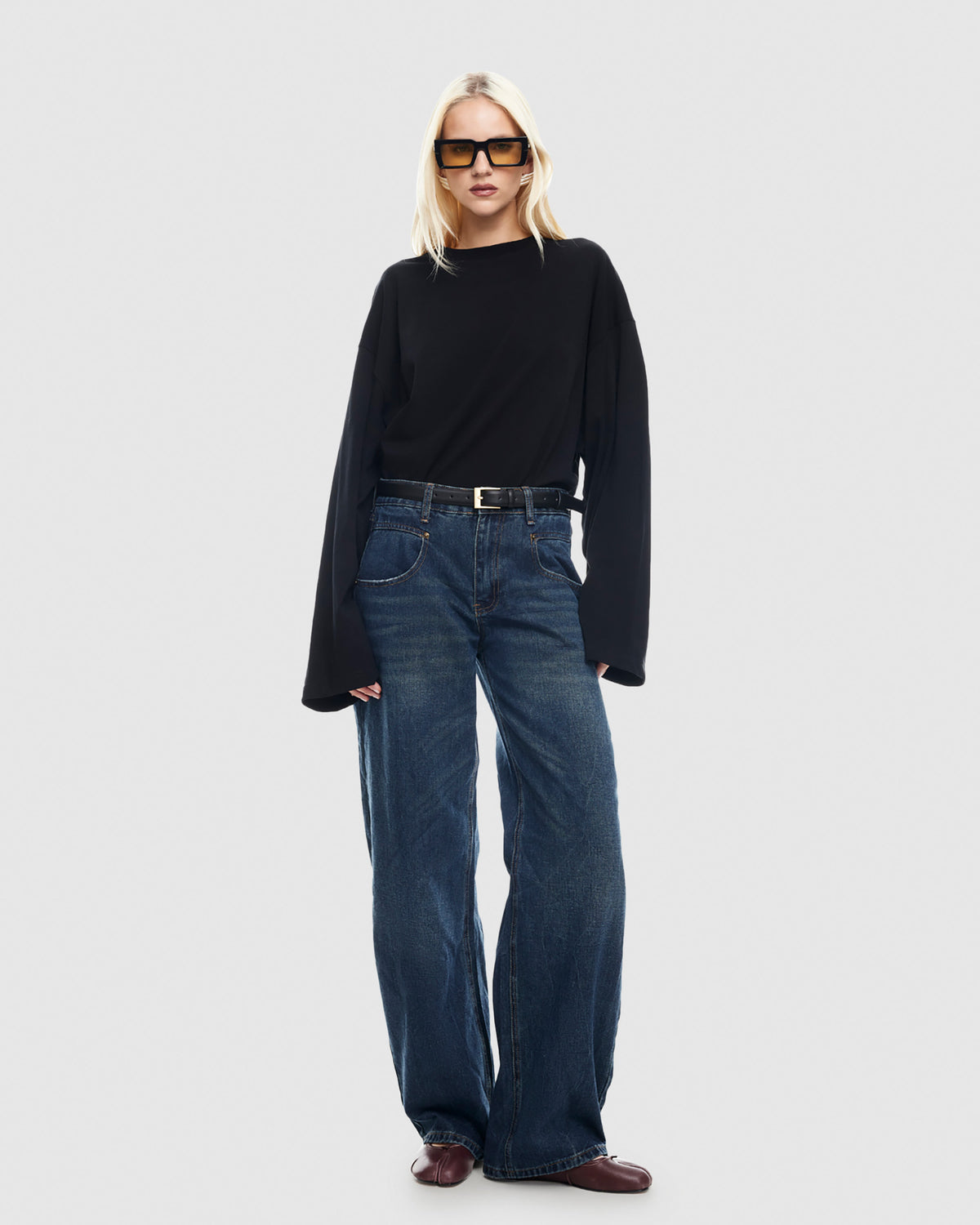 Bloom Solid Long Sleeve Top ONYX