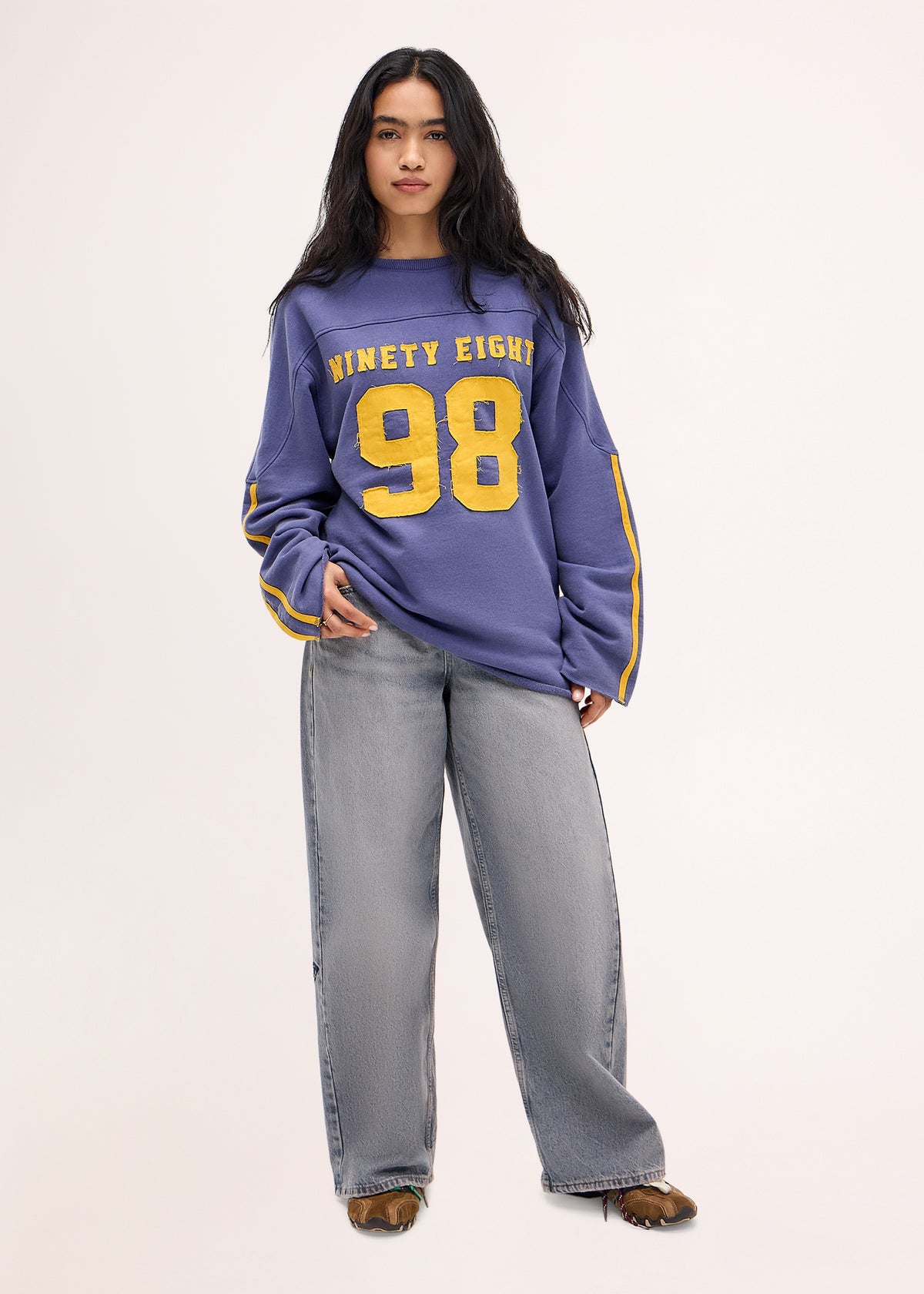 BDG APPLIQUE NUMBER SWEAT BLUE