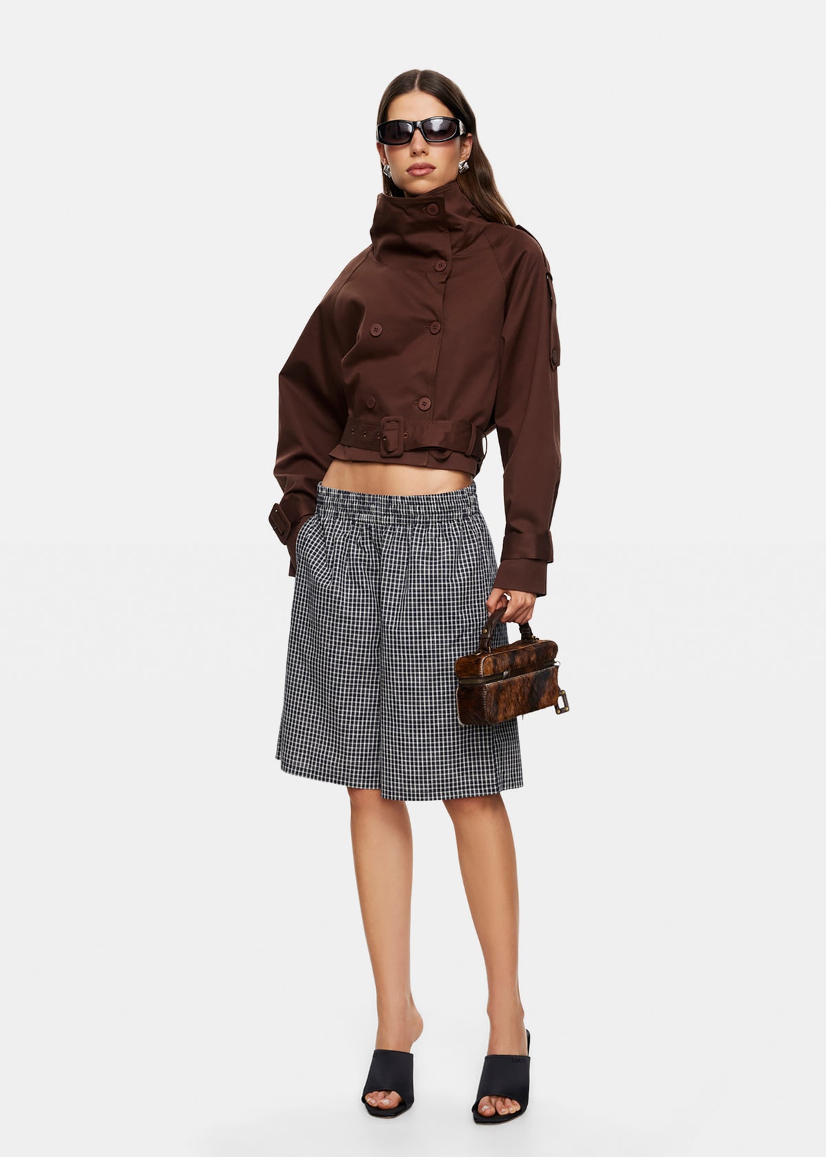 Blanc Cropped Trench CHOCOLATE