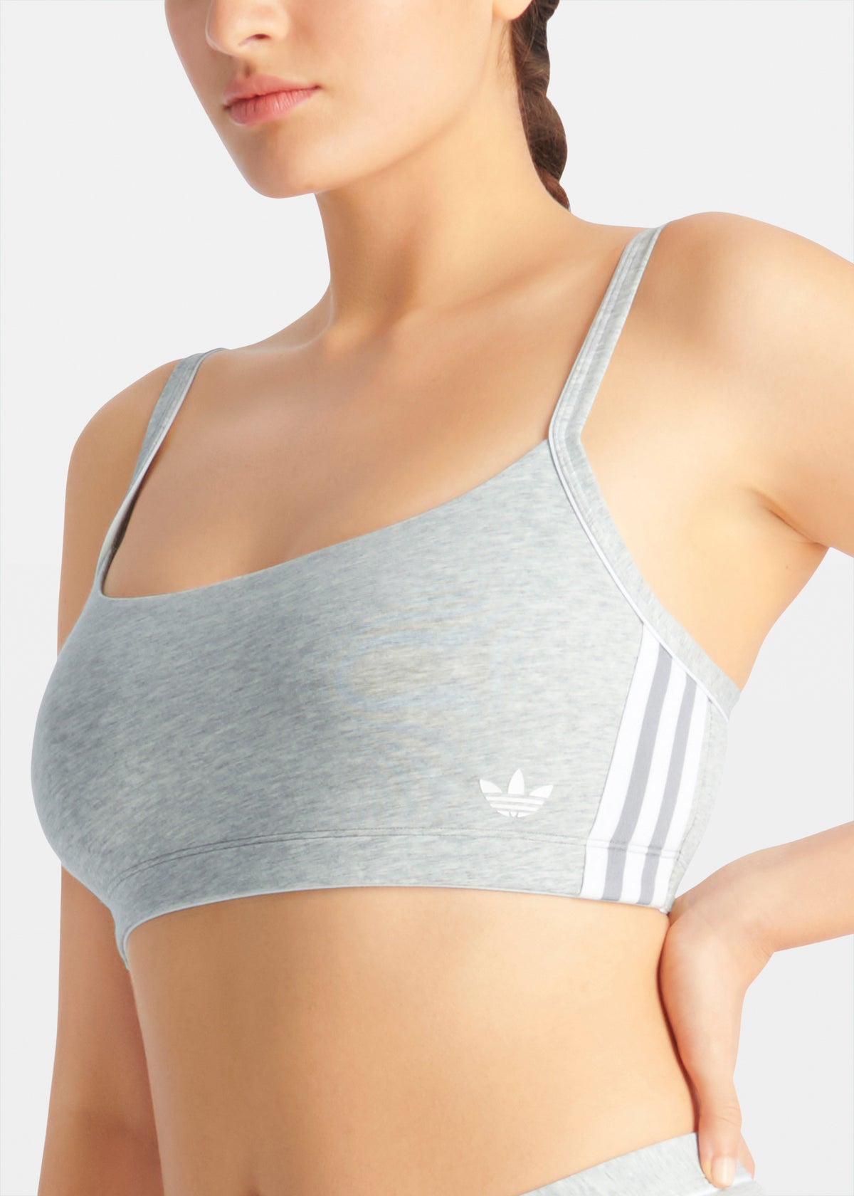Adicolor Comfort Flex Cotton Scoop Bralette HEATHER GREY