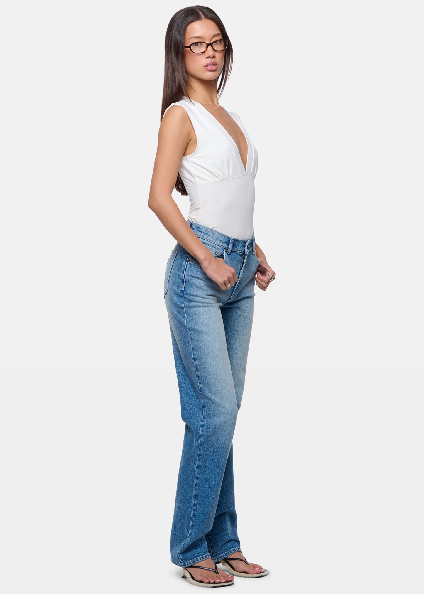 95 Mid Straight Denim Jeans