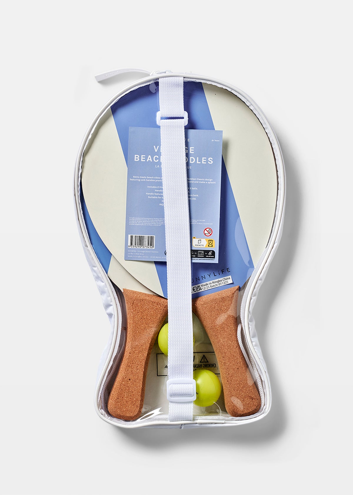 Vintage Beach Paddles LA MER MED BLUE