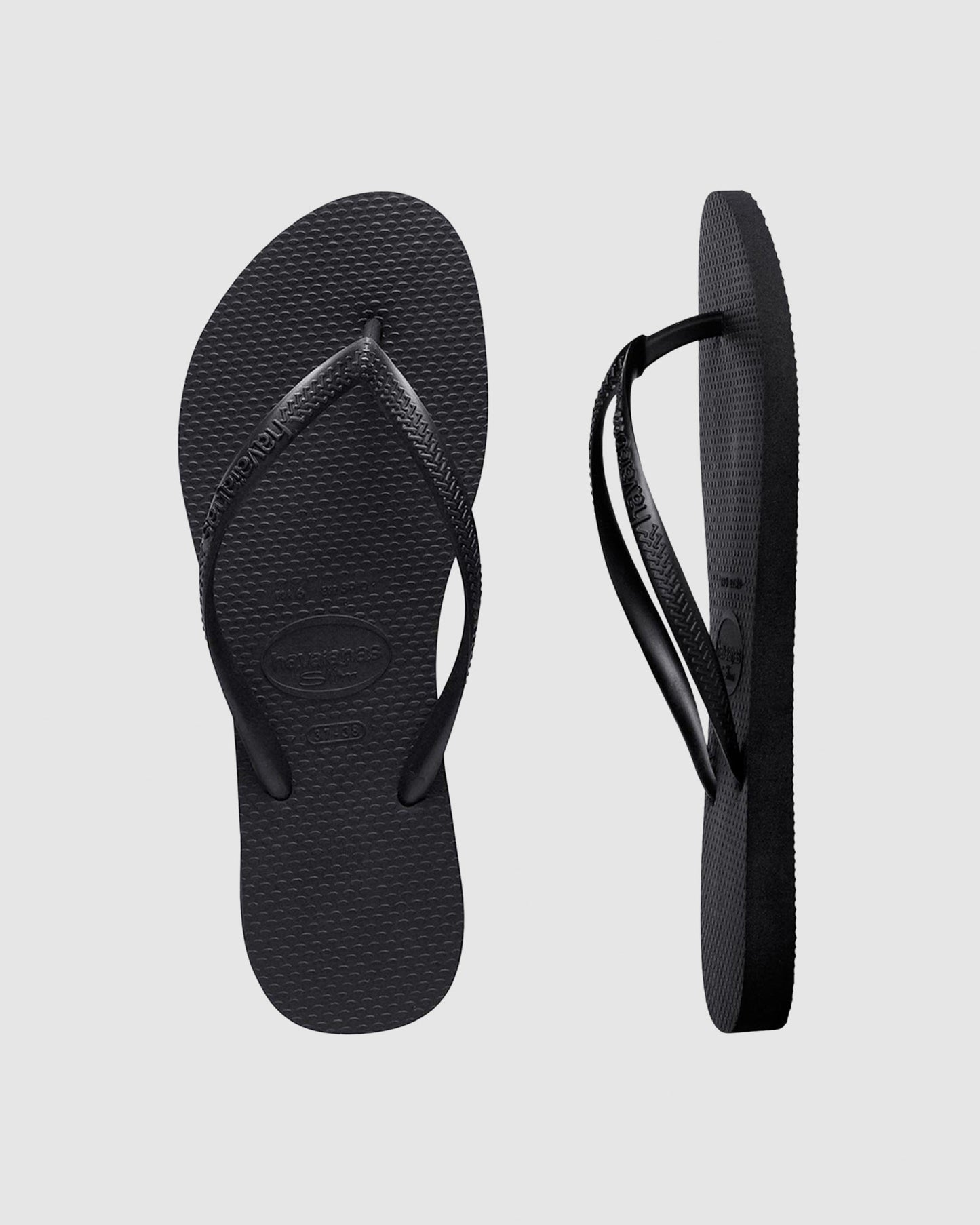 Slim Basic Thongs Black