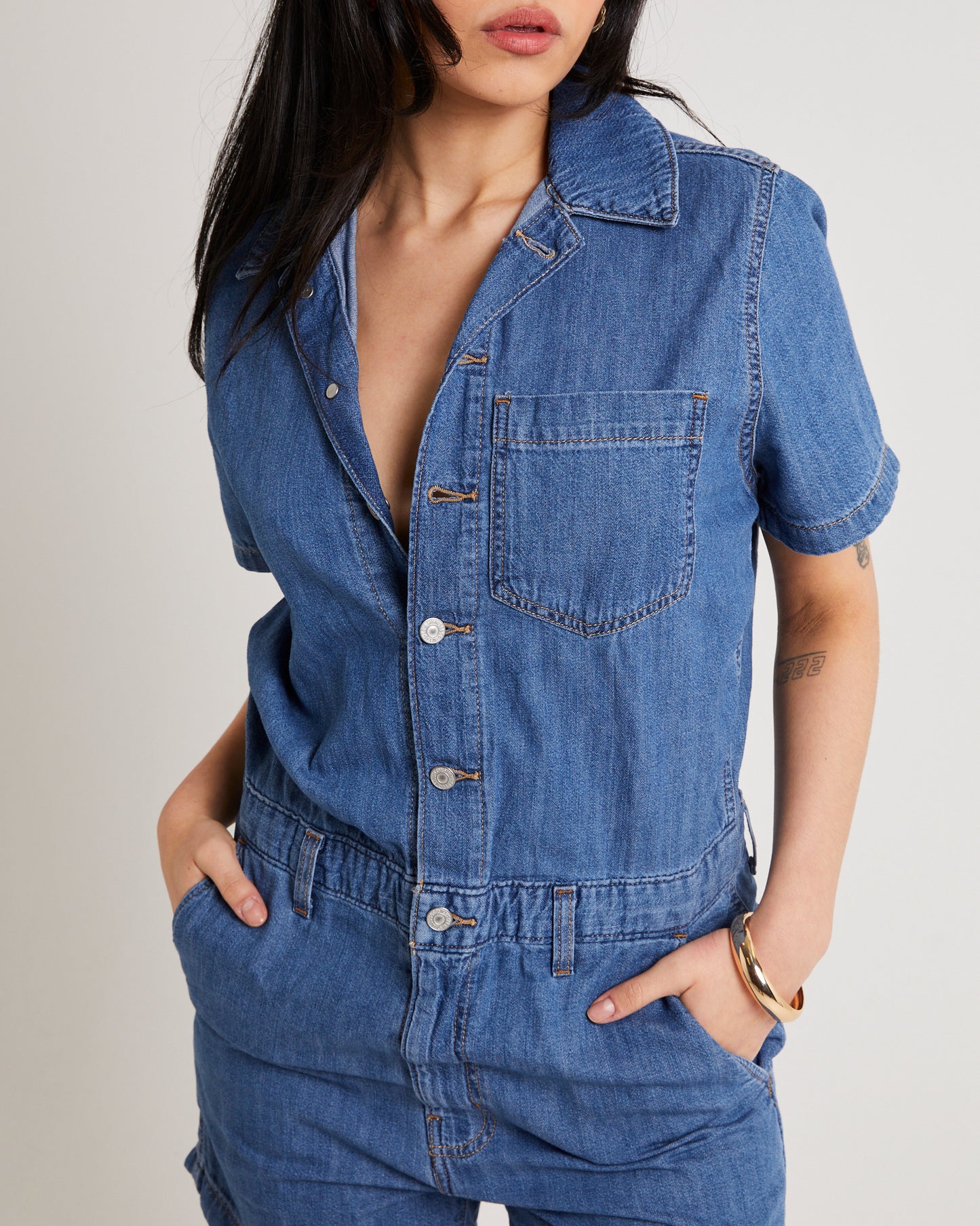 Shorts Sleeve Denim Heritage Romper