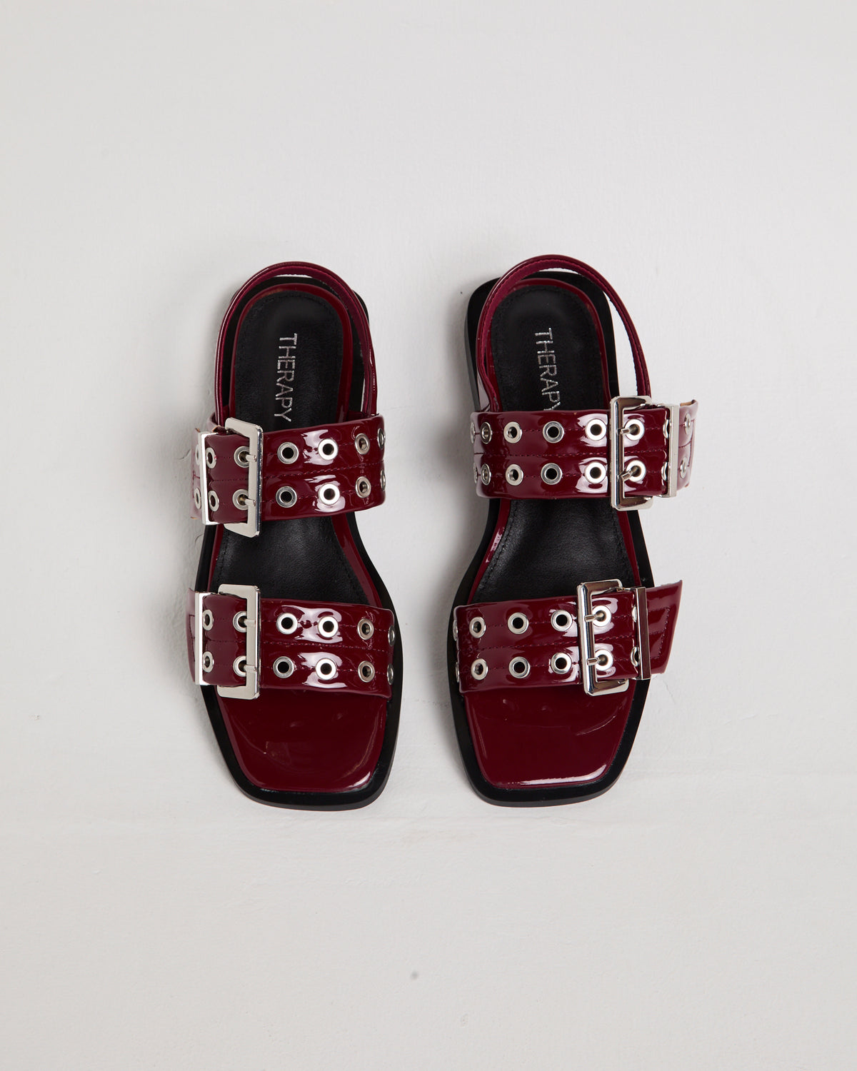 Elemental Slingback Flat Sandals CHERRY PATENT