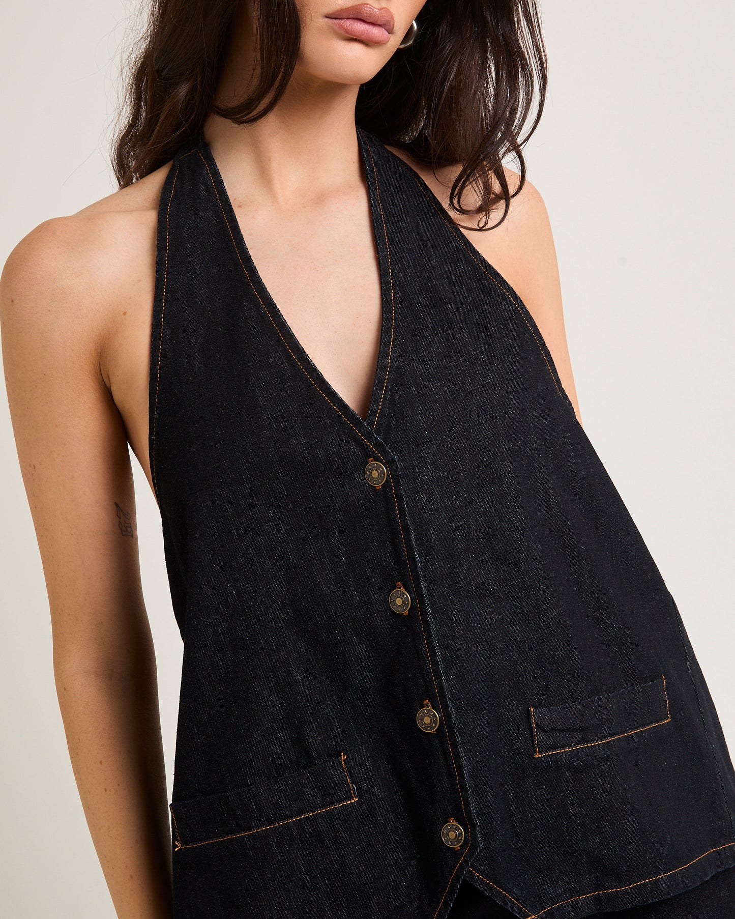 Hills Halter Denim Top