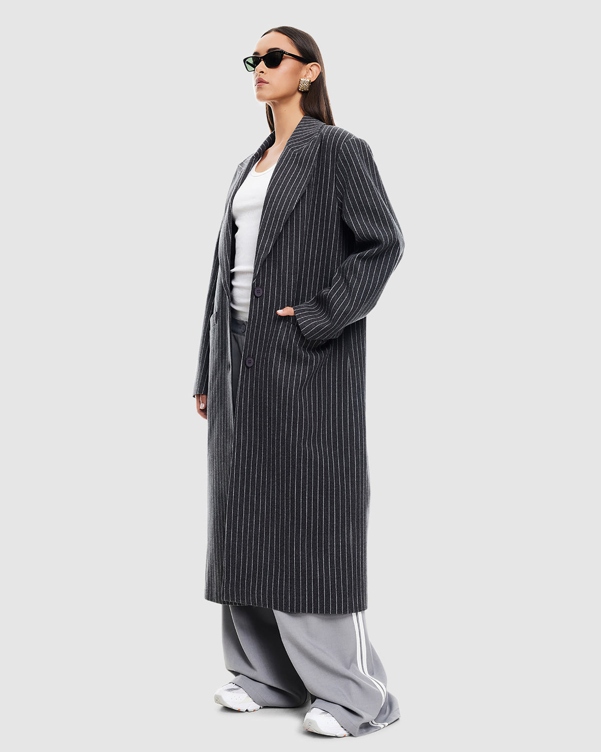 Olsen Coat ONYX PINSTRIPE