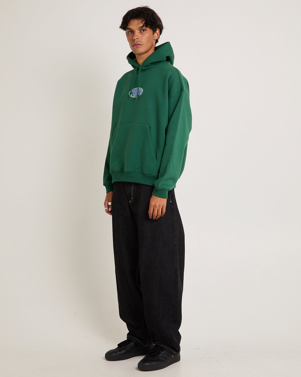 Fisheye Crop Hoodie GREEN