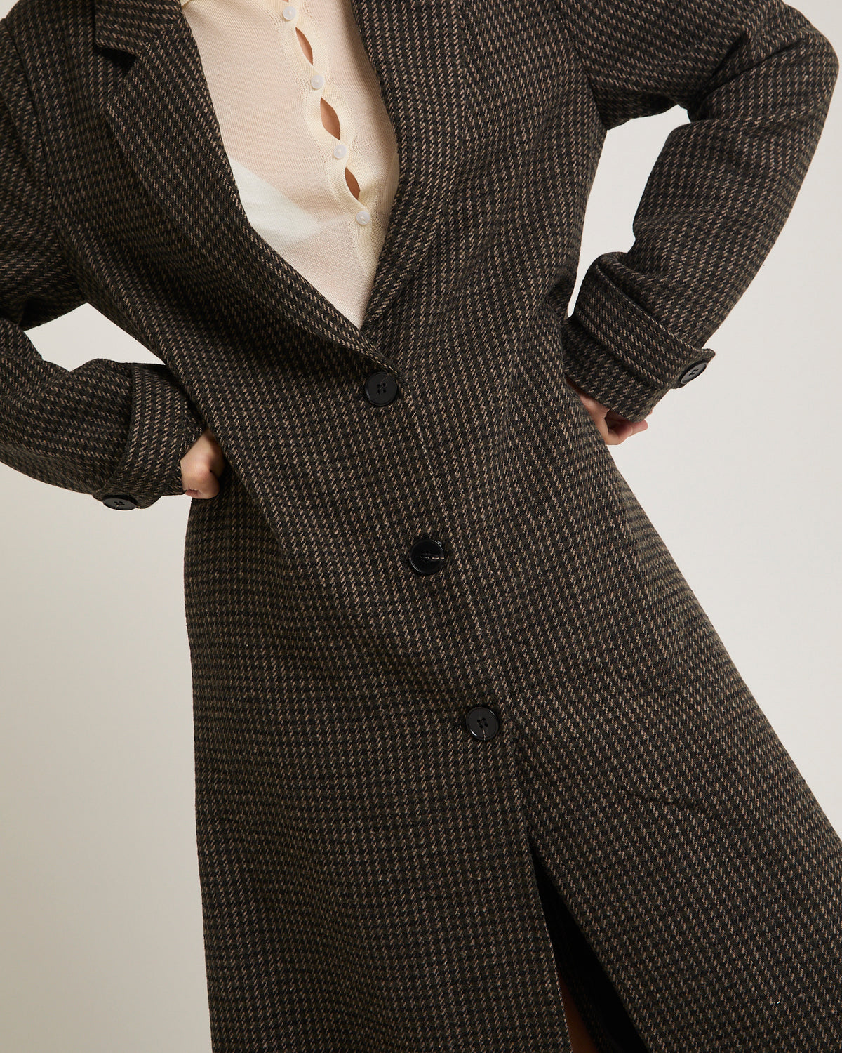 Nina Longline Blazer BROWN CHECK