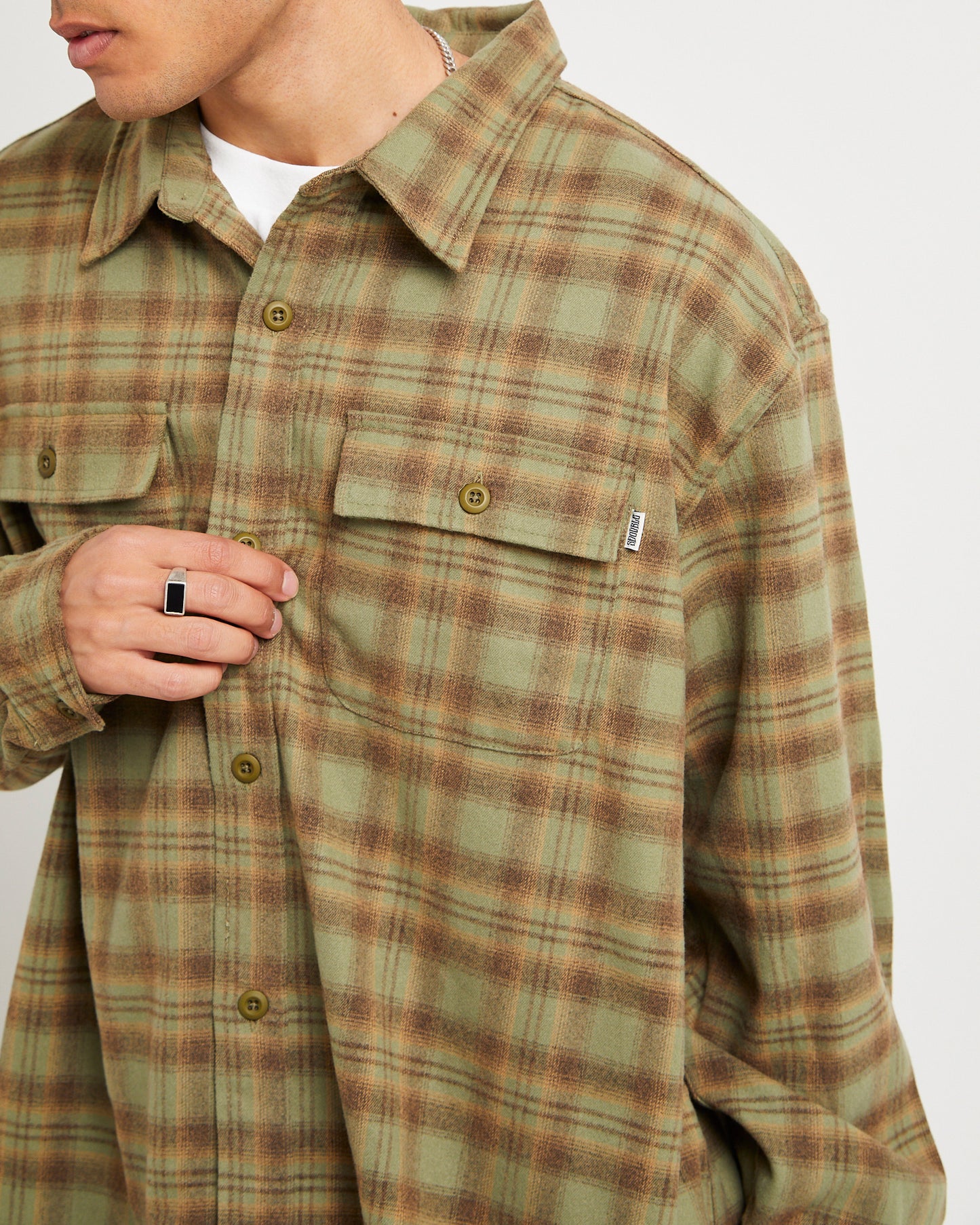 Plaid Long Sleeve Overshirt