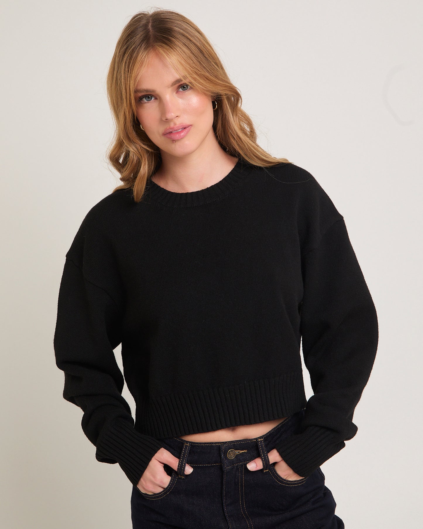 Tasmine Cropped Knit Sweater