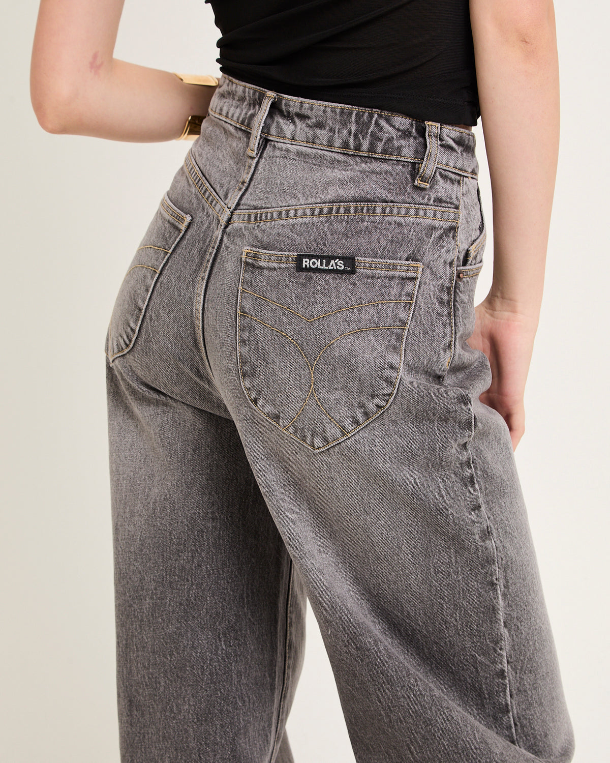 Studio Flare Denim Jeans Black Stone WASHED BLACK