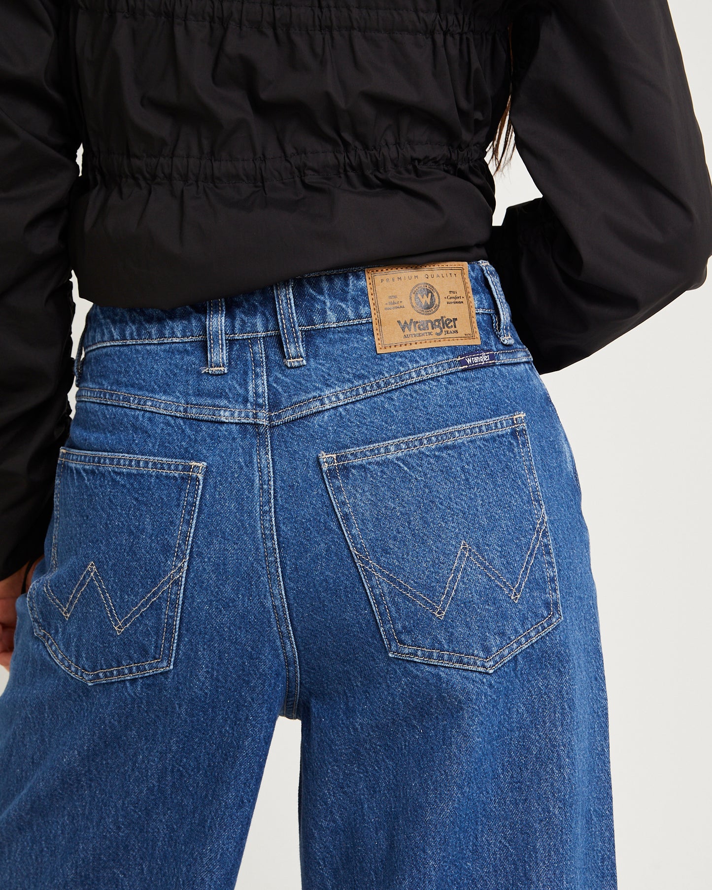 Mid Stevie Relaxed Denim Jeans Kick Drum Blue