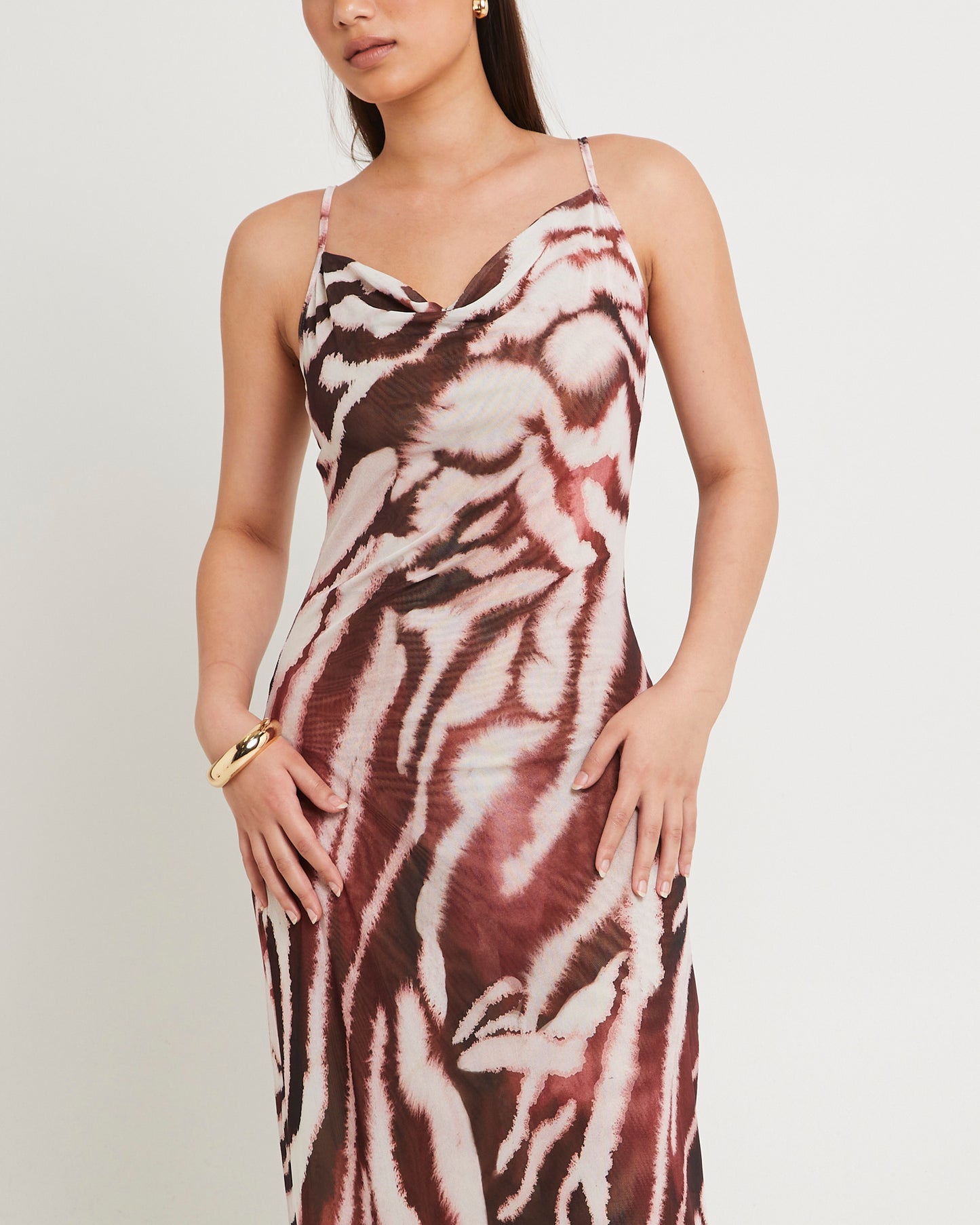 Zebra Mesh Maxi Dress