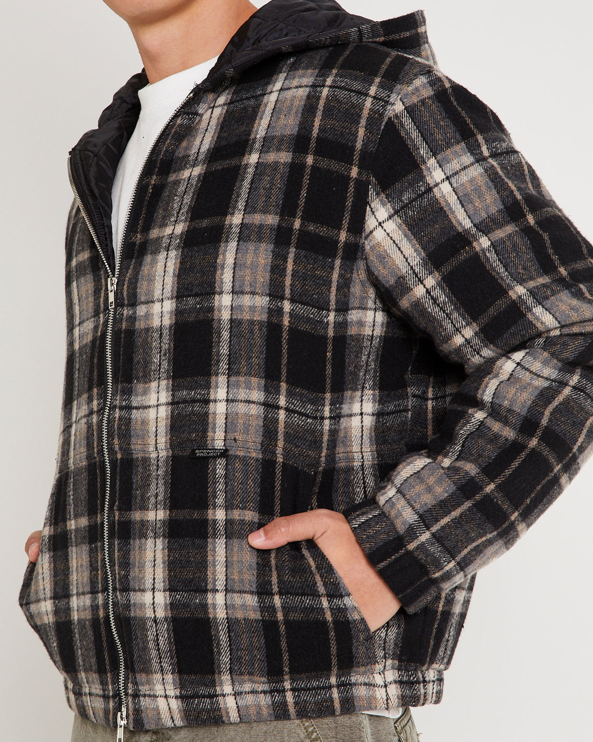 Phoenix Plaid Wool Work Jacket BLACK