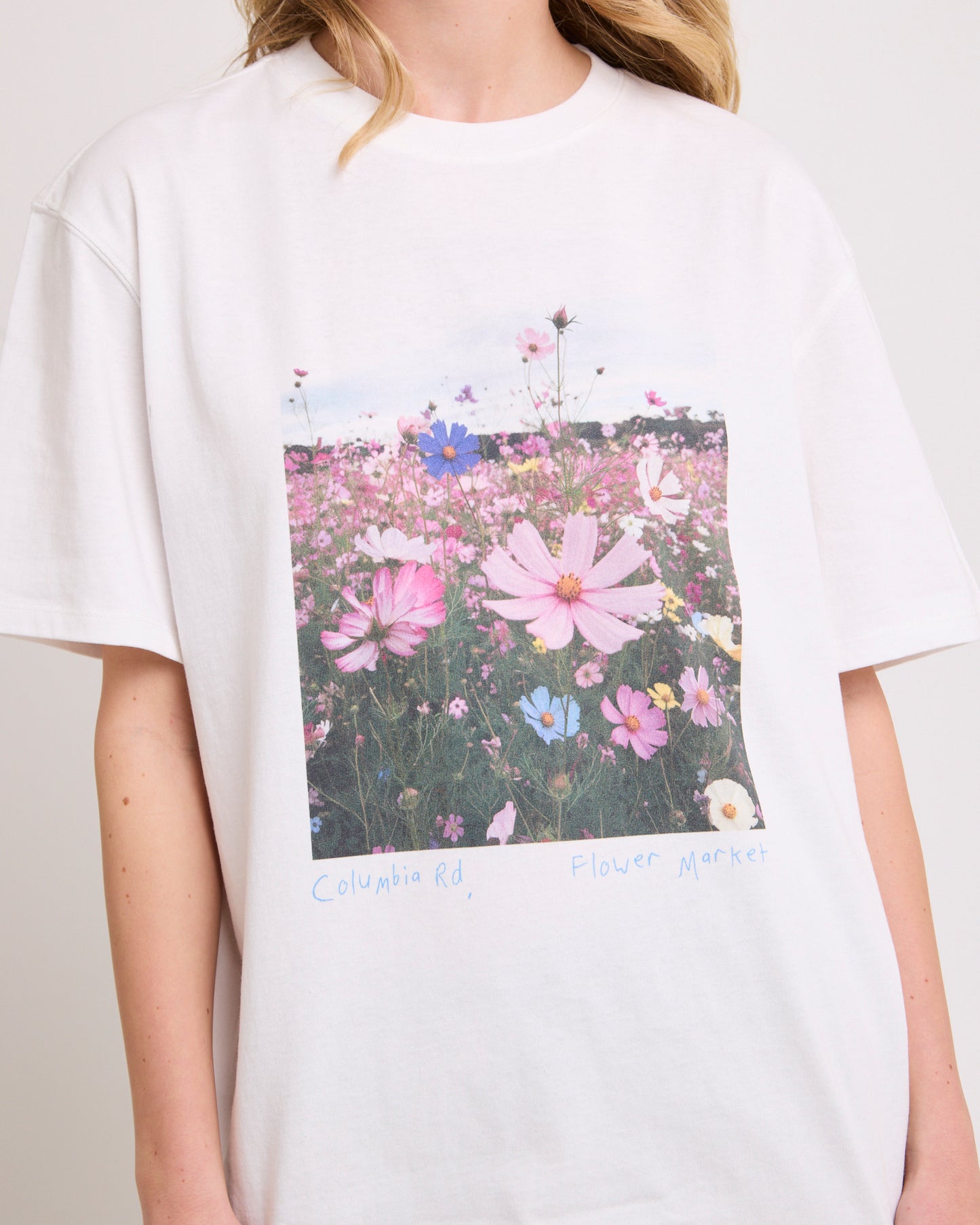 Floral Photo Print Boyfriend T-Shirt