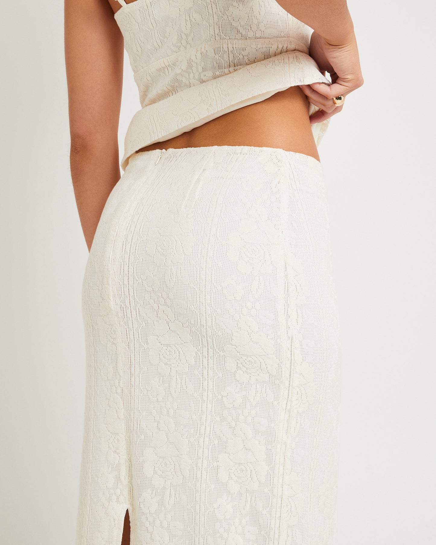 Doiley Lace Midi Skirt
