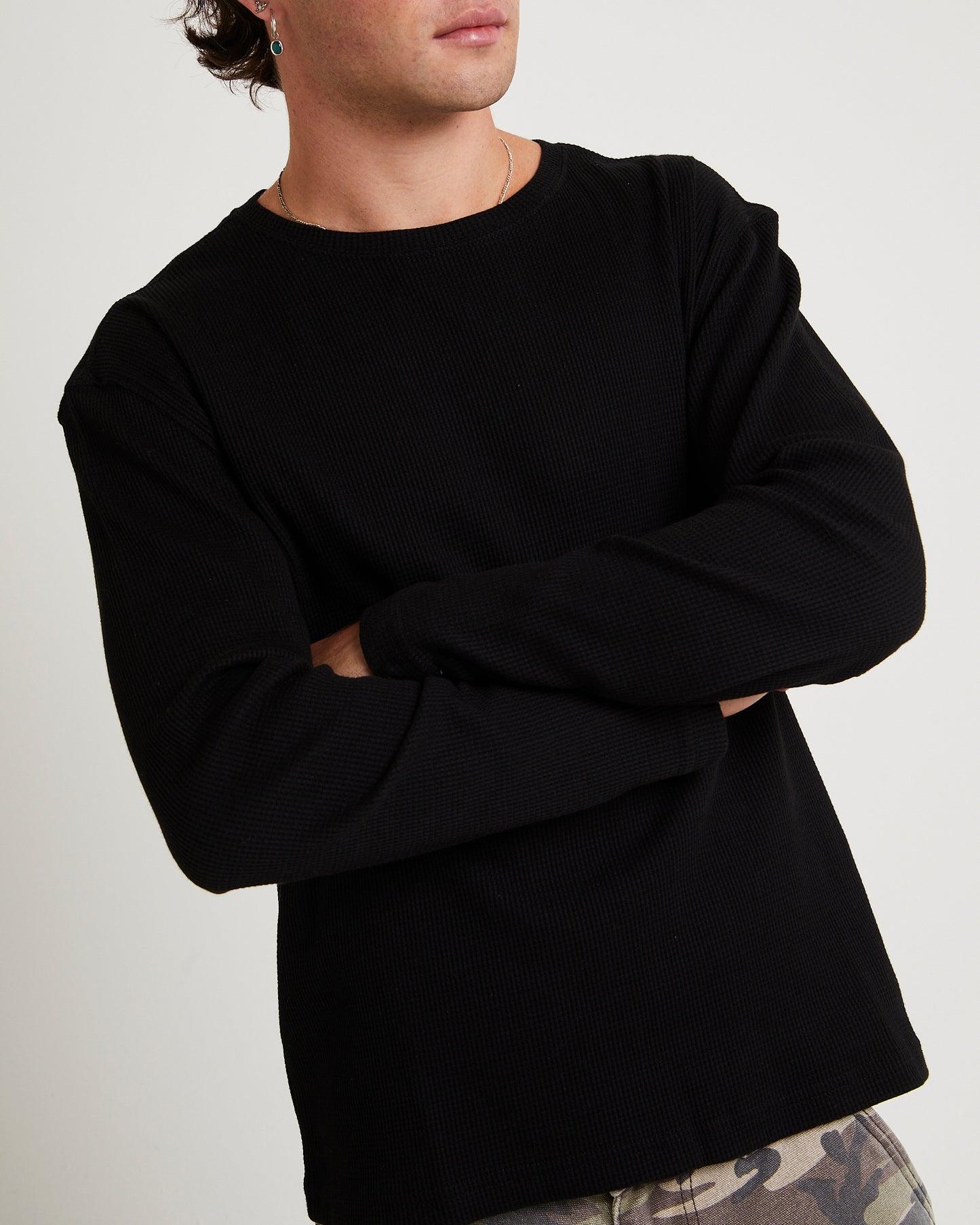 Long Sleeve Waffle Shirt