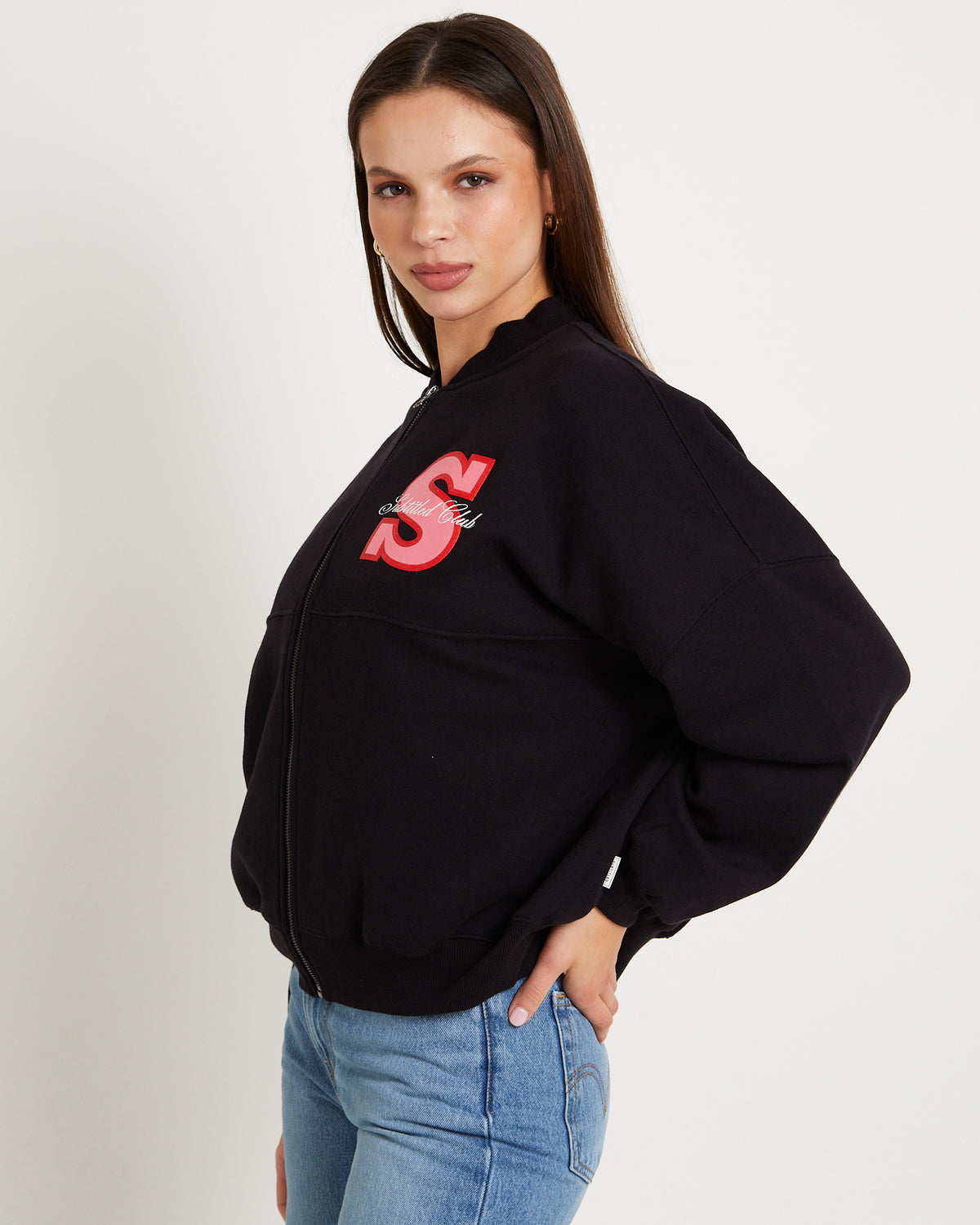 California Club Zip Bomber Jacket BLACK