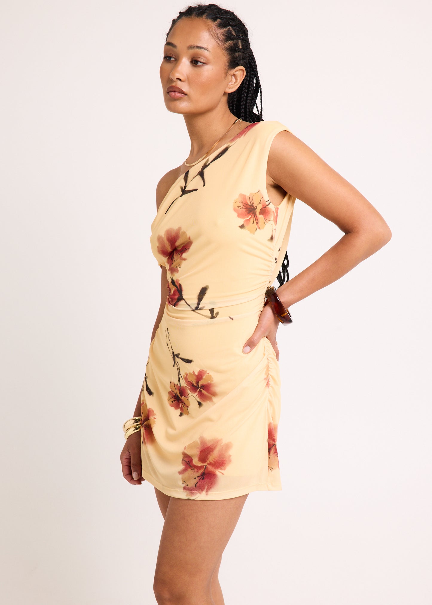 Bella Floral Mini Dress YELLOW