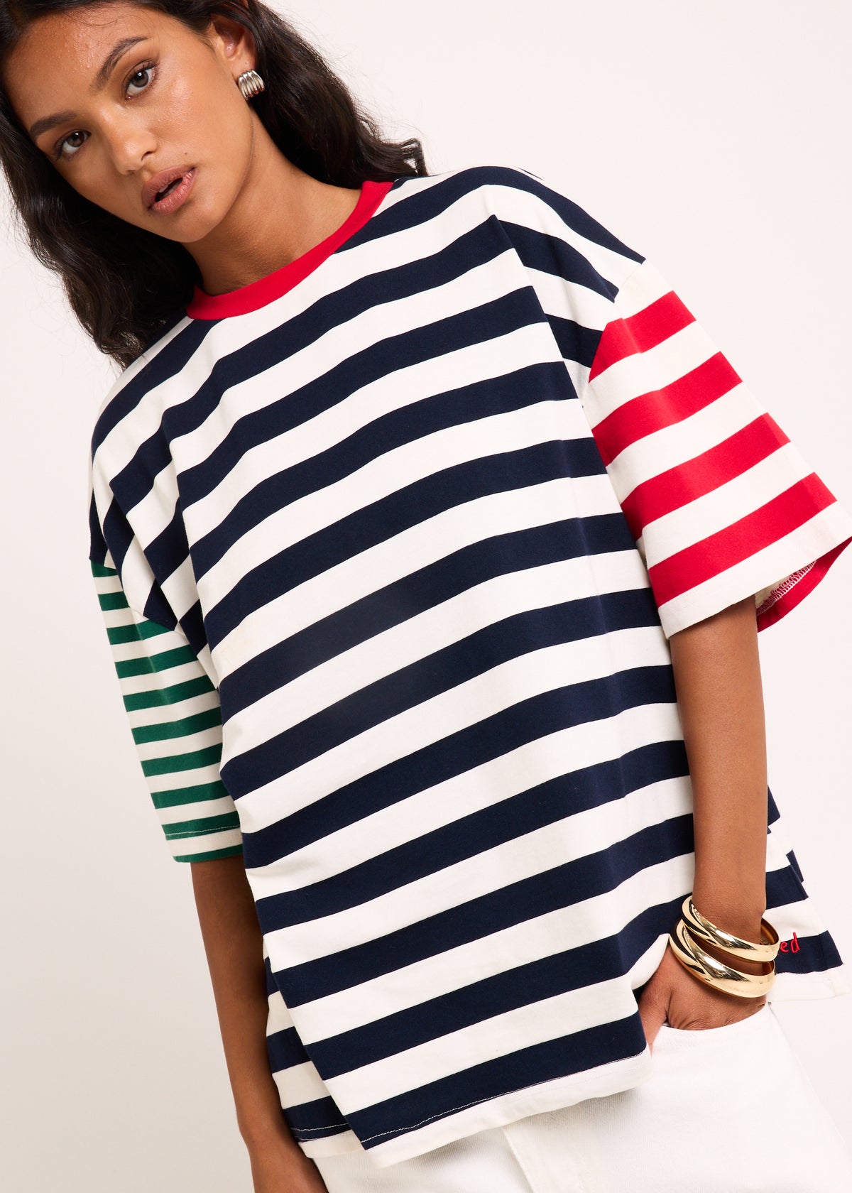 Fitzroy Stripes Oversized Short Sleeve T-Shirt MULTI