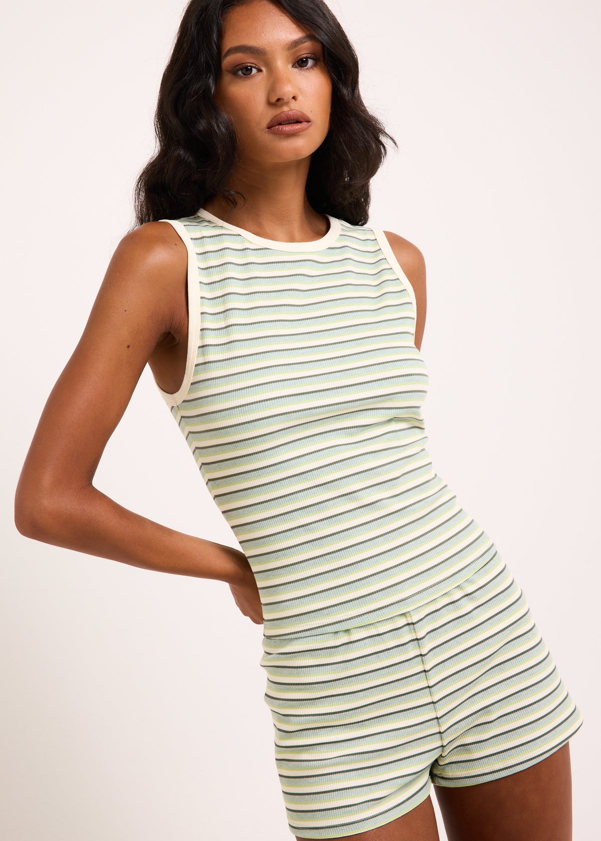 Capri Striped Tank GREEN