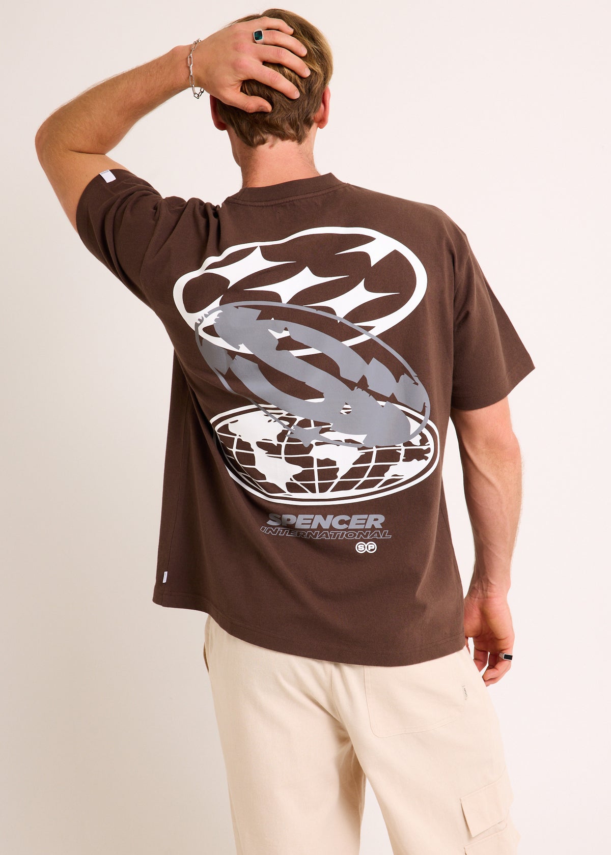 Stacked World T-Shirt BROWN