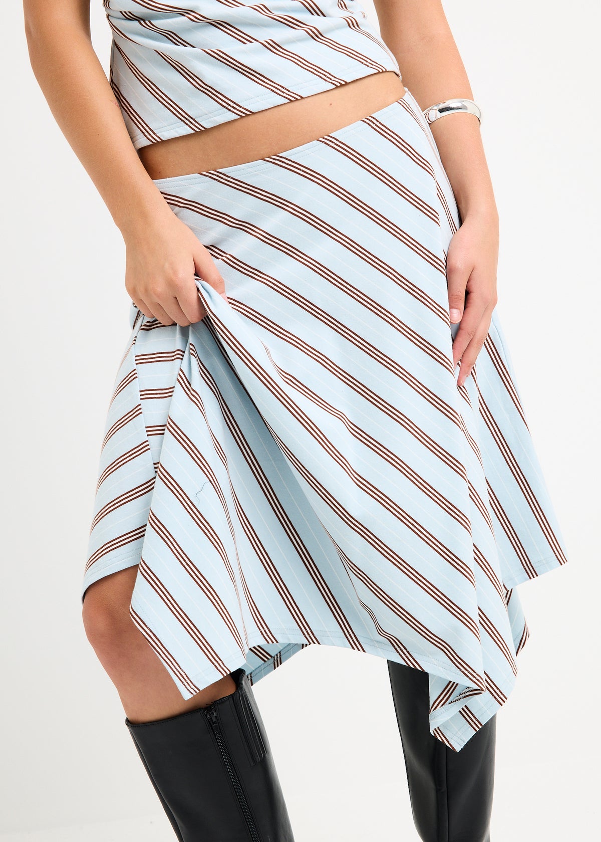 Suzy Midi Skirt BLUE STRIPE