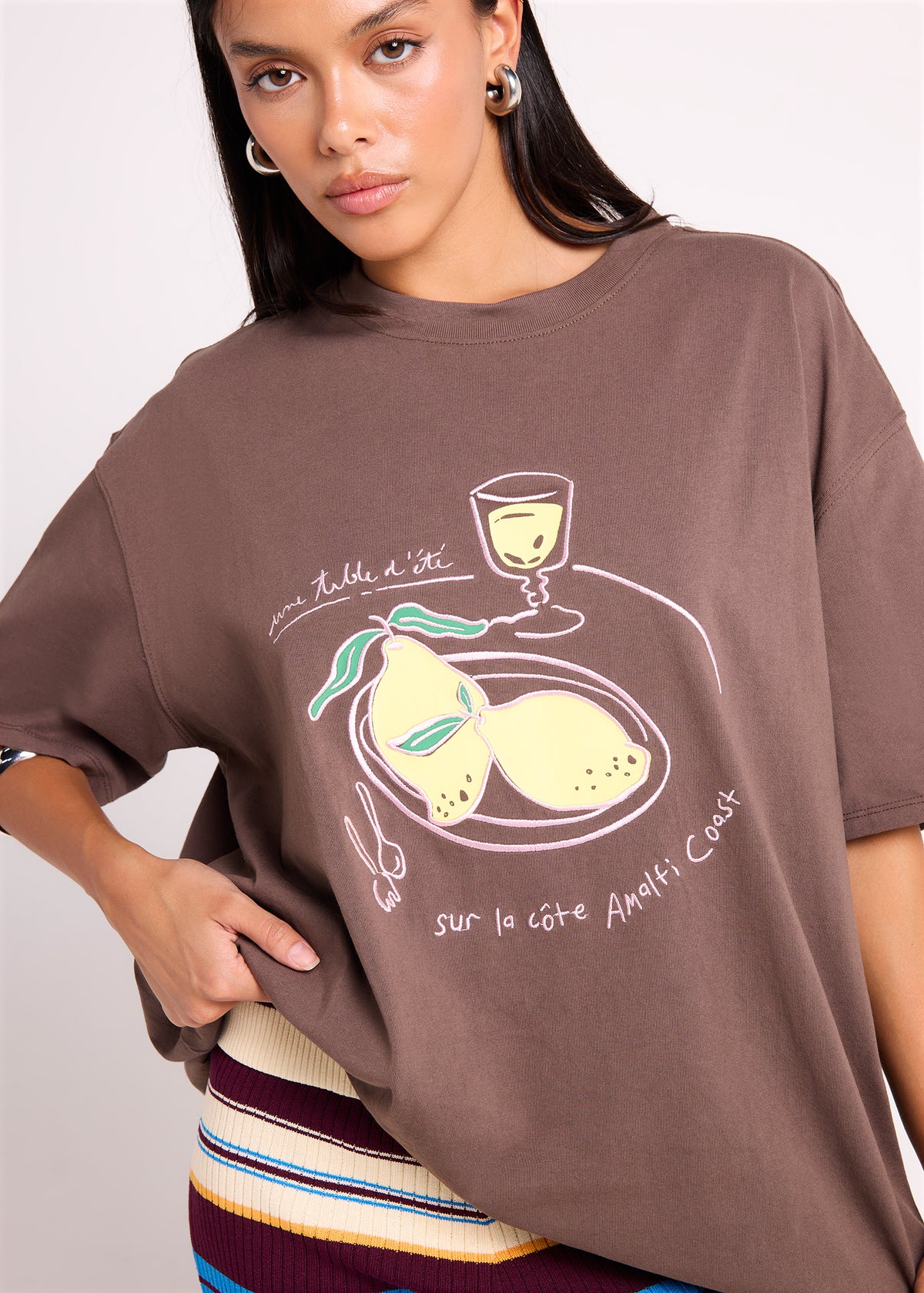 Lemon Life Short Sleeve T-Shirt BROWN