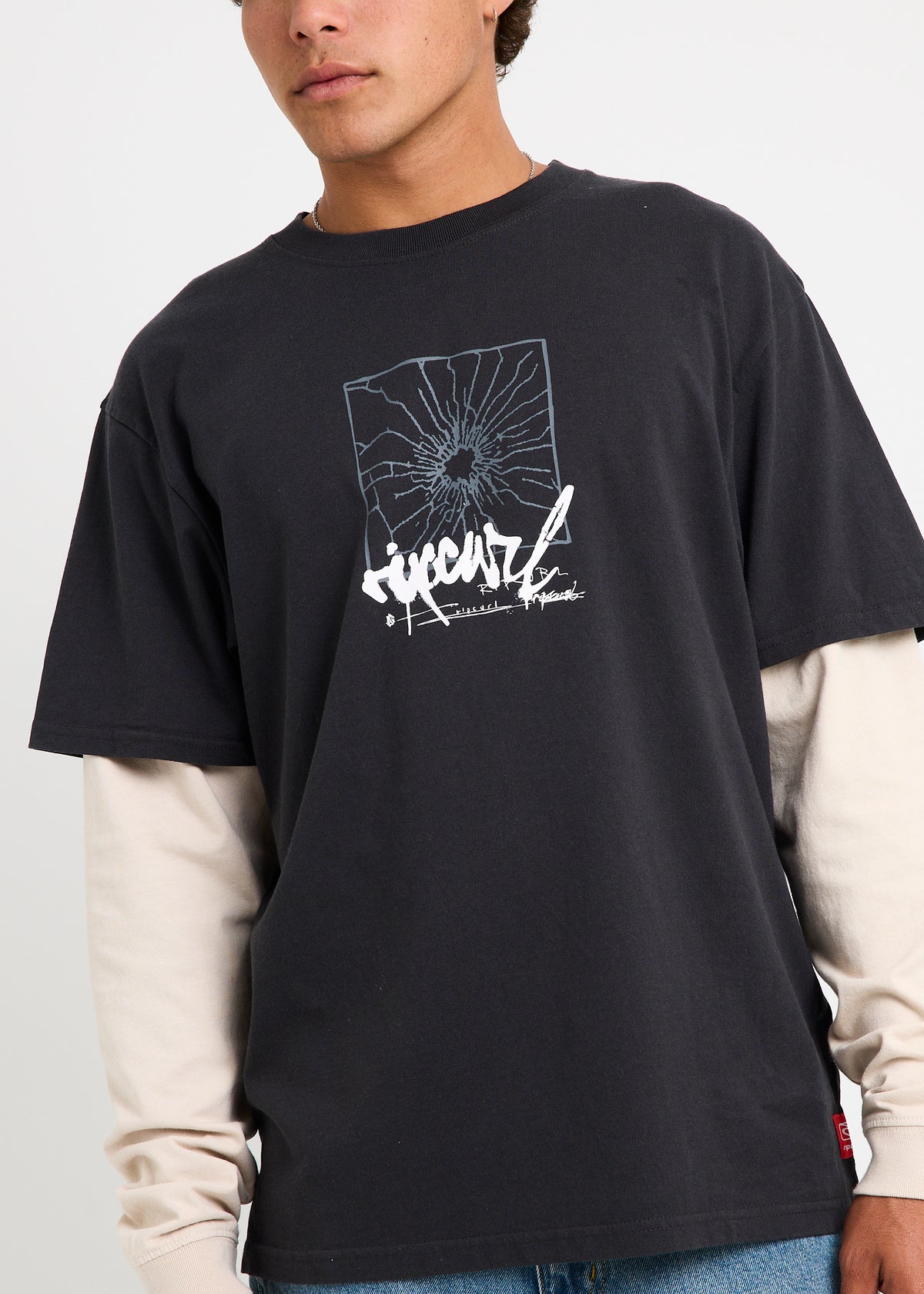 Inner Visions Smashed Long Sleeve Loose Shirt WASHED BLACK