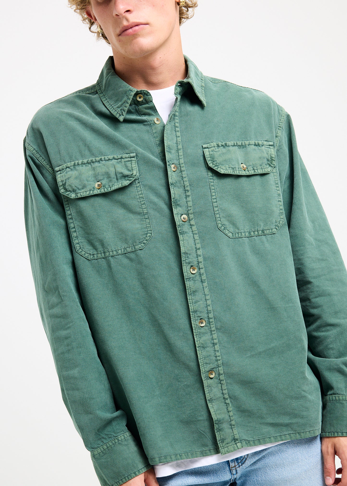 Grid Cord Long Sleeve Shirt