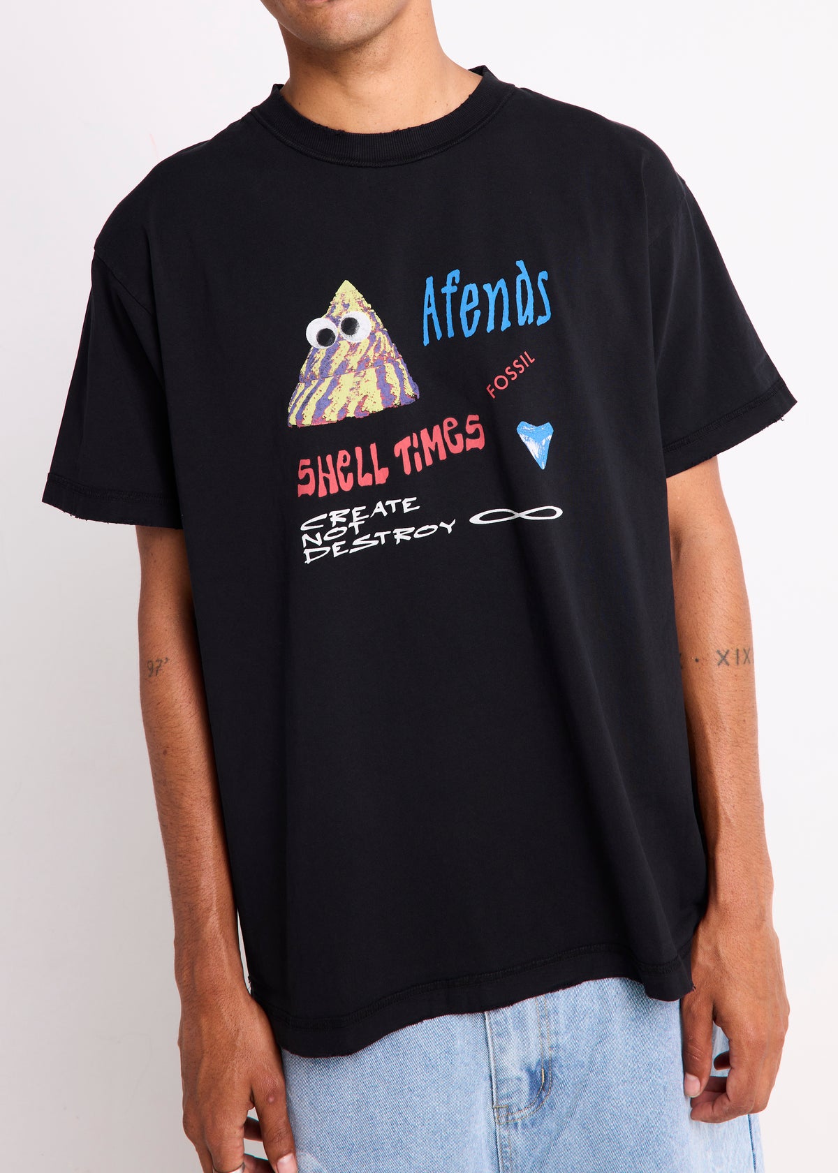 Shell Times Boxy T-Shirt STONE BLACK